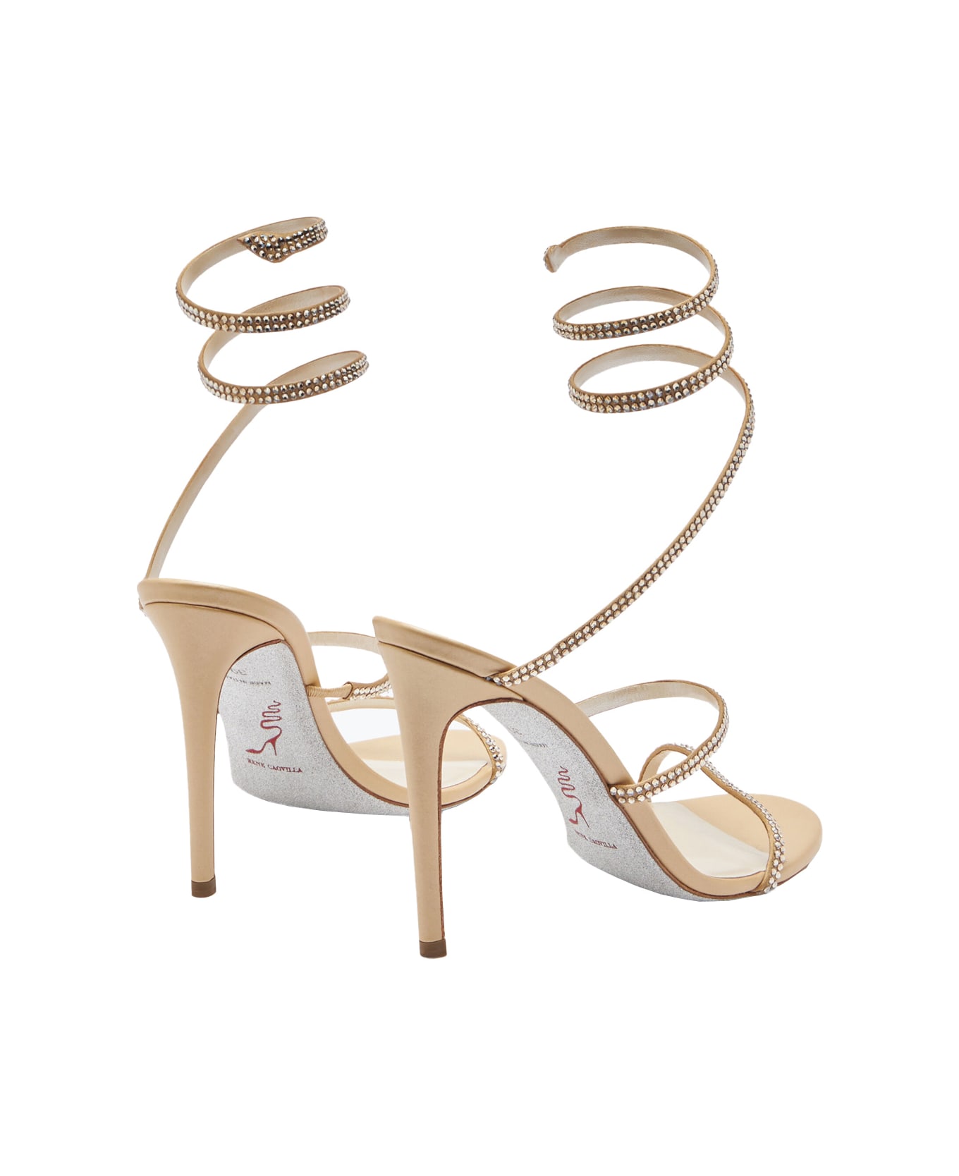 René Caovilla Beige Cleo Jewel Sandals - Brown