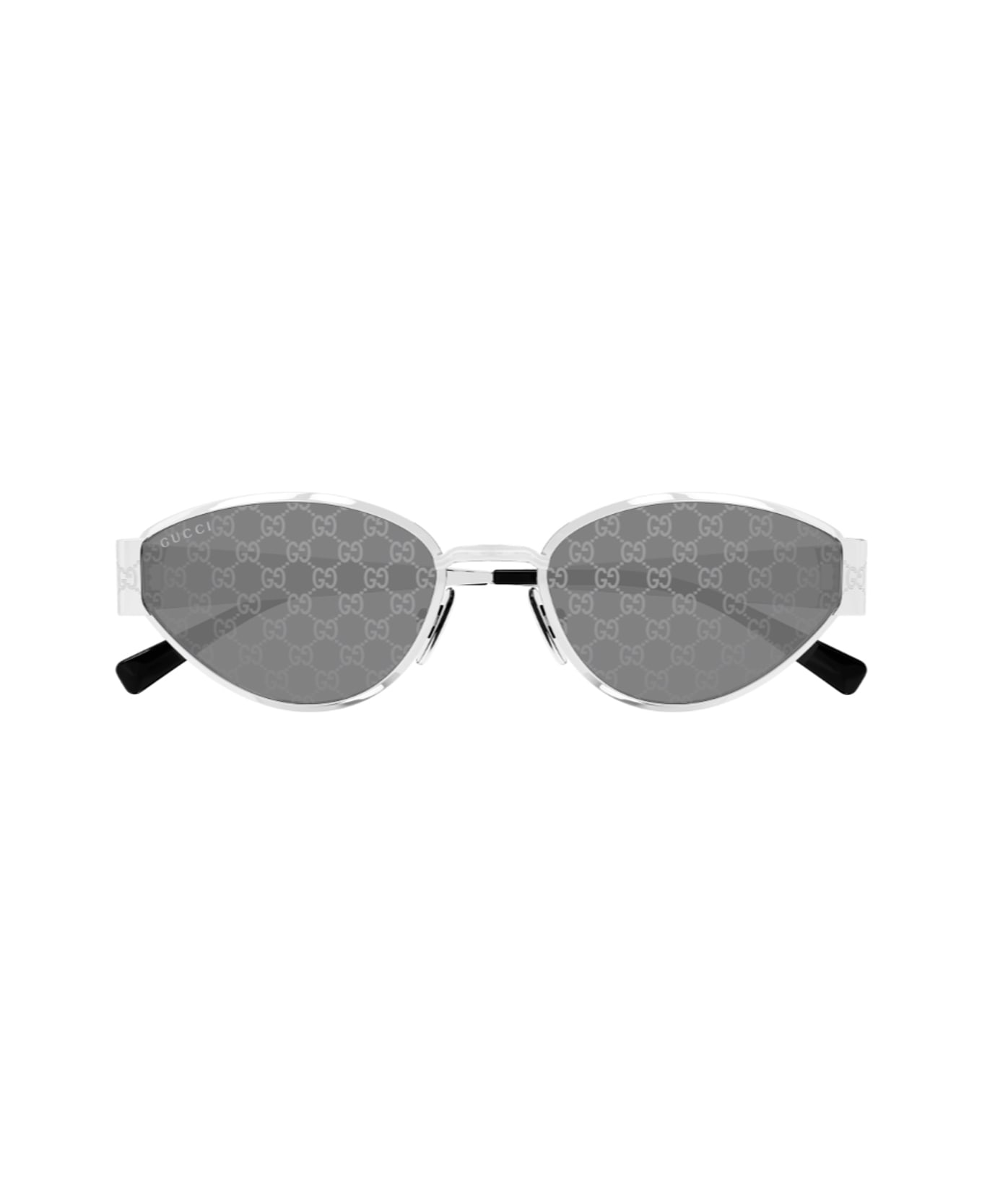 Gucci Eyewear Gucci Gg1853s Linea Sign Gg1853s 002 Silver Smoke Sunglasses - Argento serigrafato