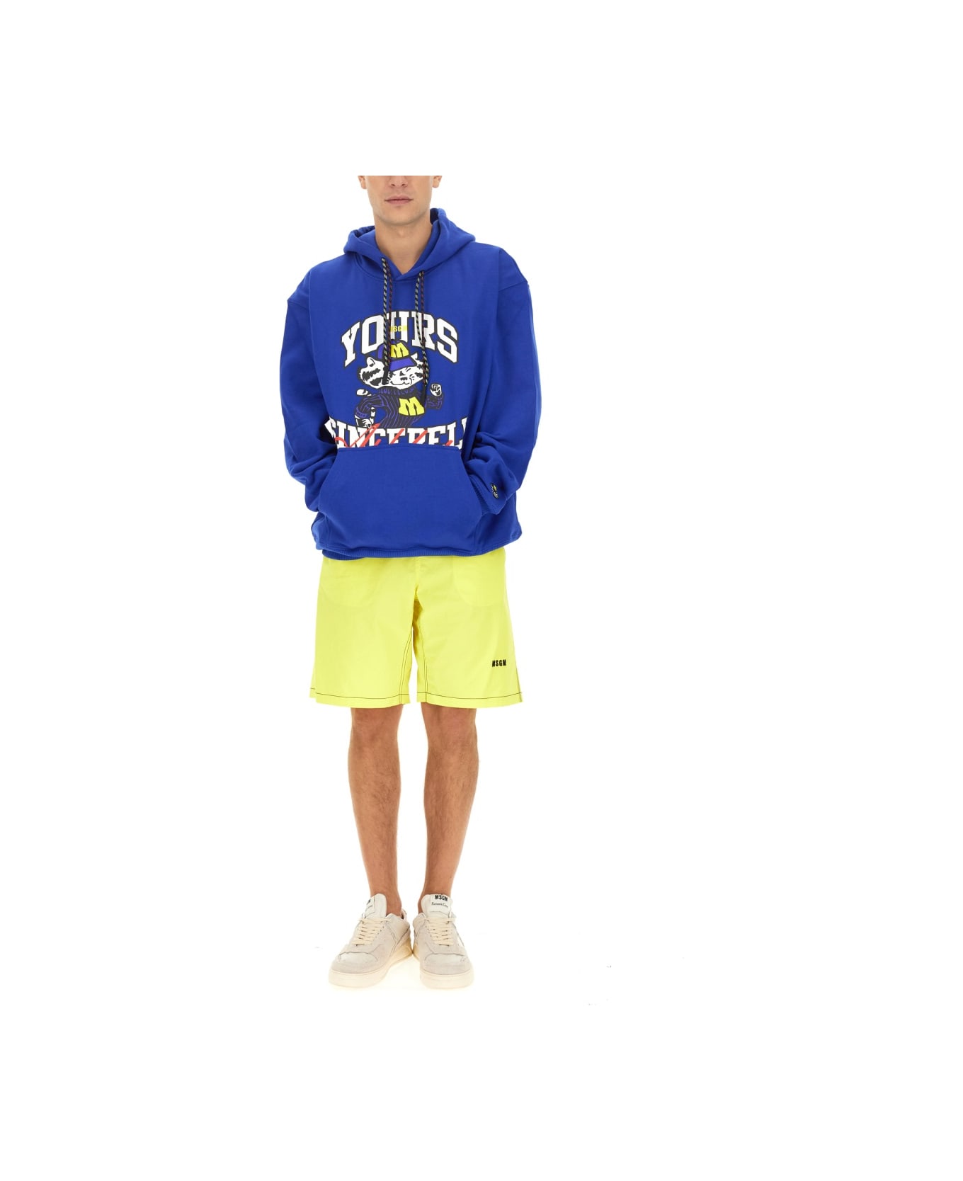 MSGM Sweatshirt With Logo - BLUE