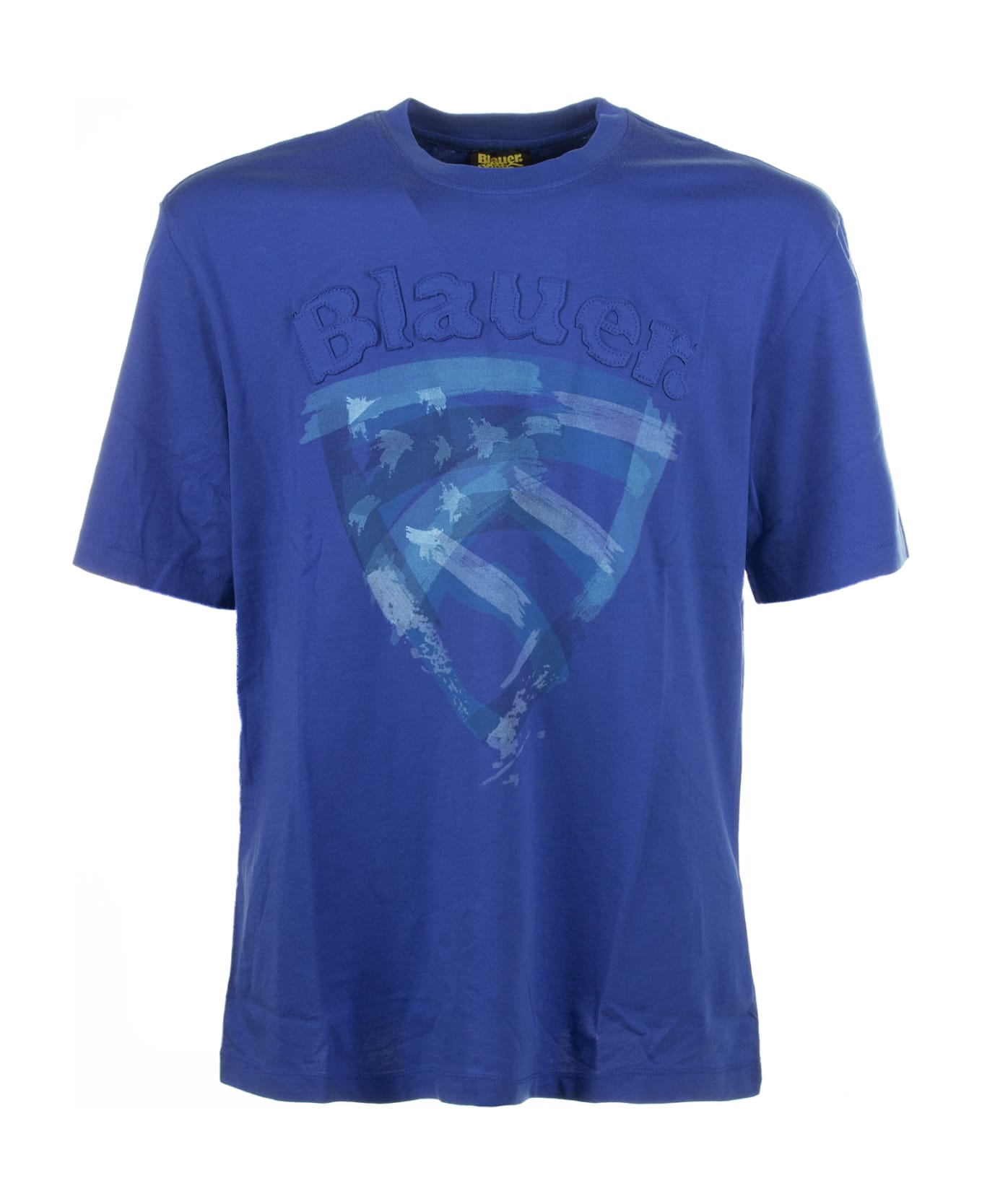 Blauer Blue Cotton T-shirt - MOLTO BLU シャツ