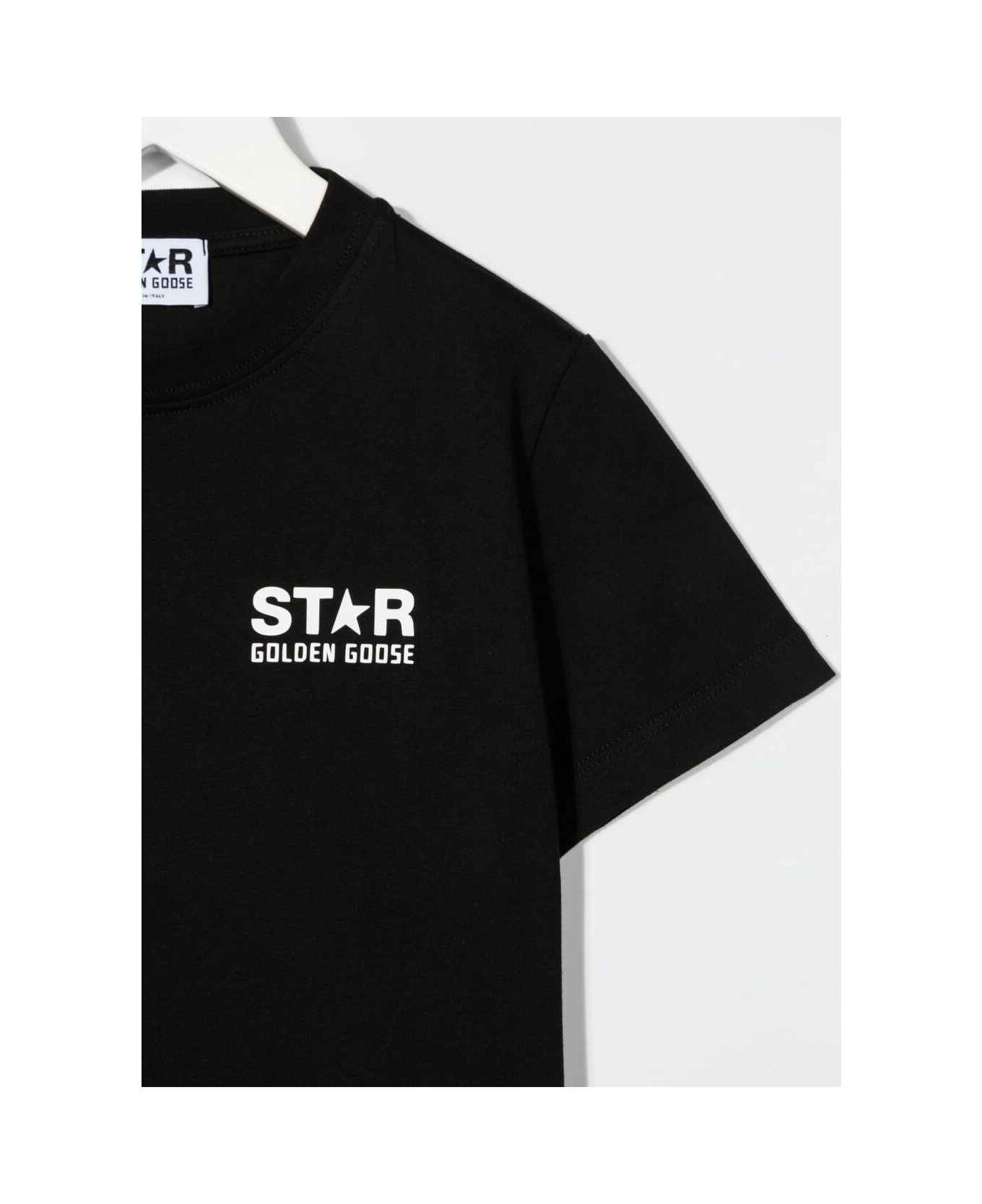 Golden Goose Star/ Boy's T-shirt S/s Logo Big Star Printed Include Cod Gyp - Black