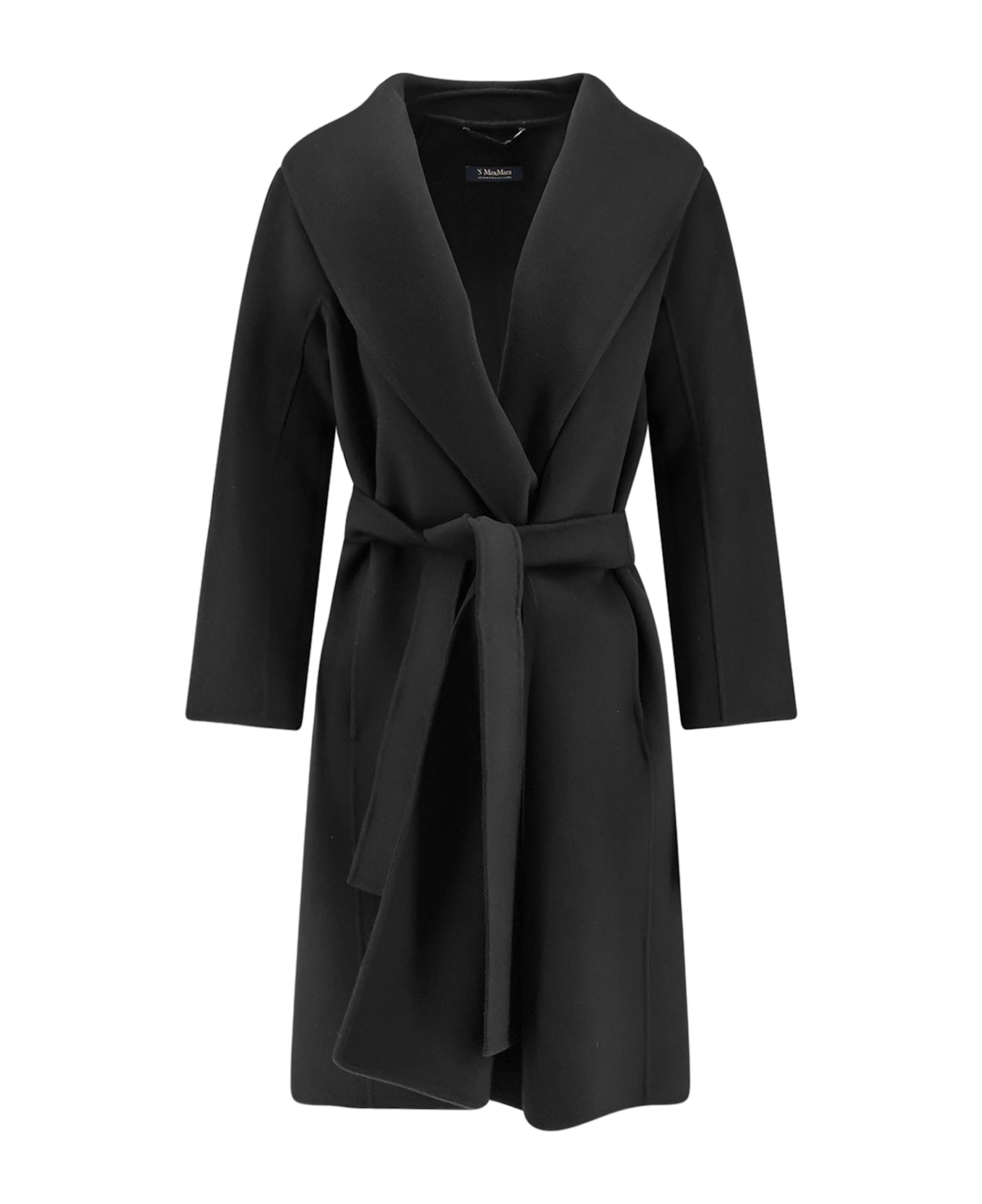 
S Max Mara Messi Wool Coat - Black