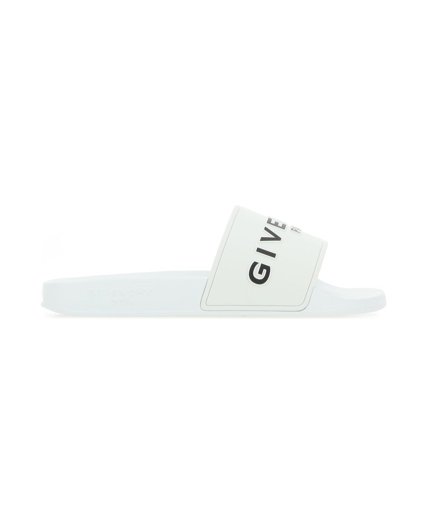 Givenchy White Rubber Slippers - WHITE