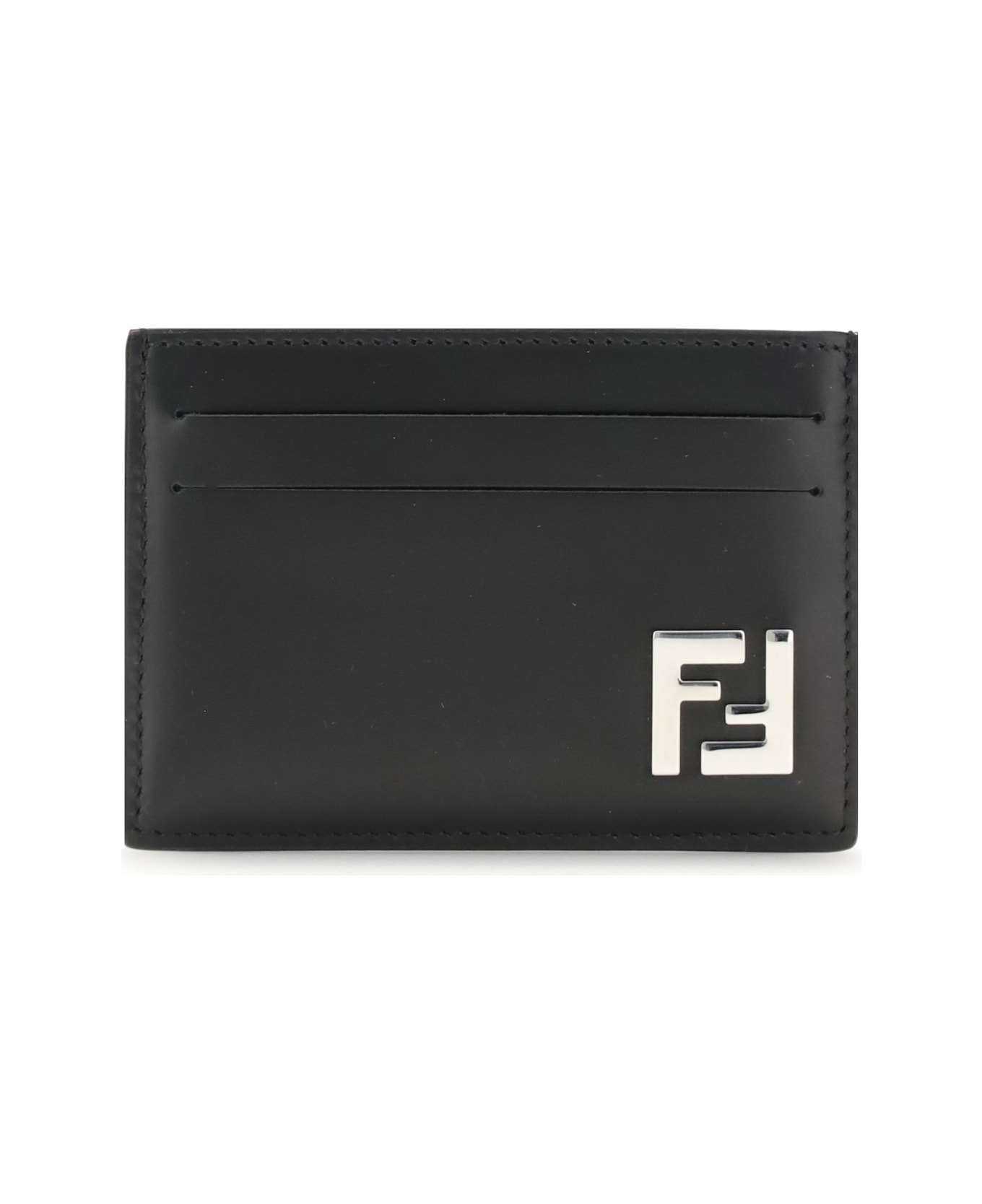 Fendi Slim Squared Ff Card Holder - BLACK