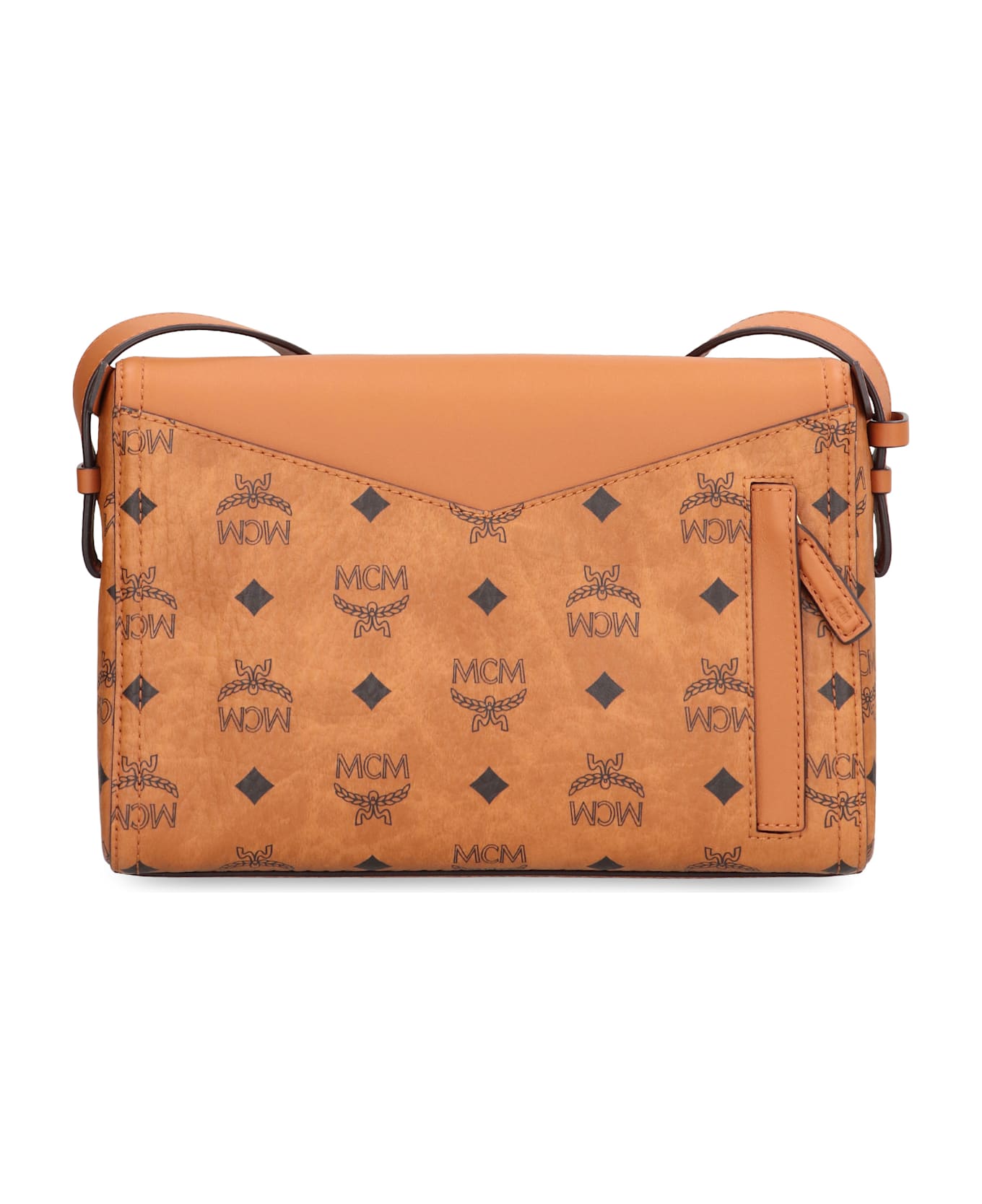 MCM Crossbody Bag Diamant 3d In Mixed Leather Visetos - Saddle Brown