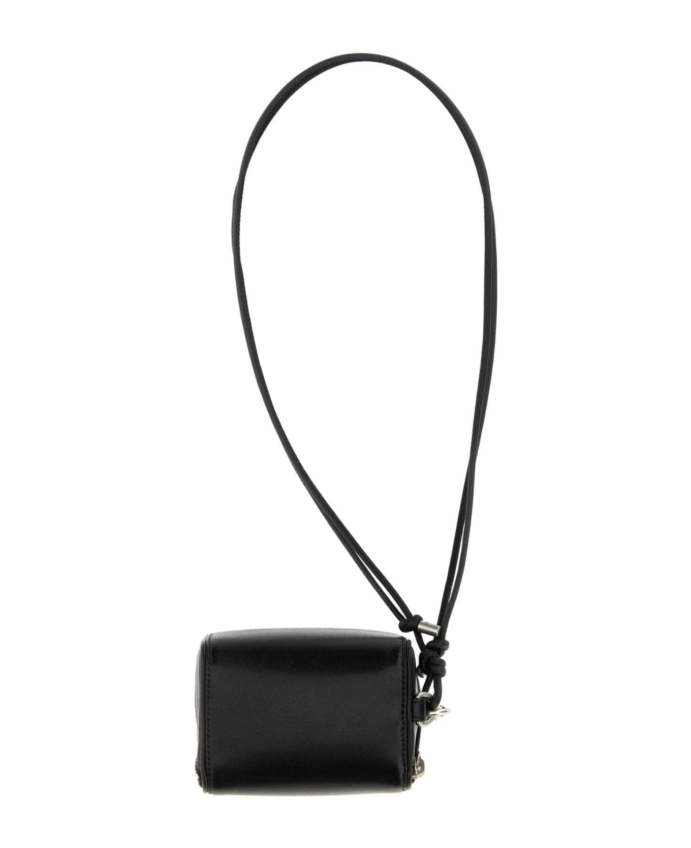 Saint Laurent Black Leather Mini Box Crossbody Bag - NERO