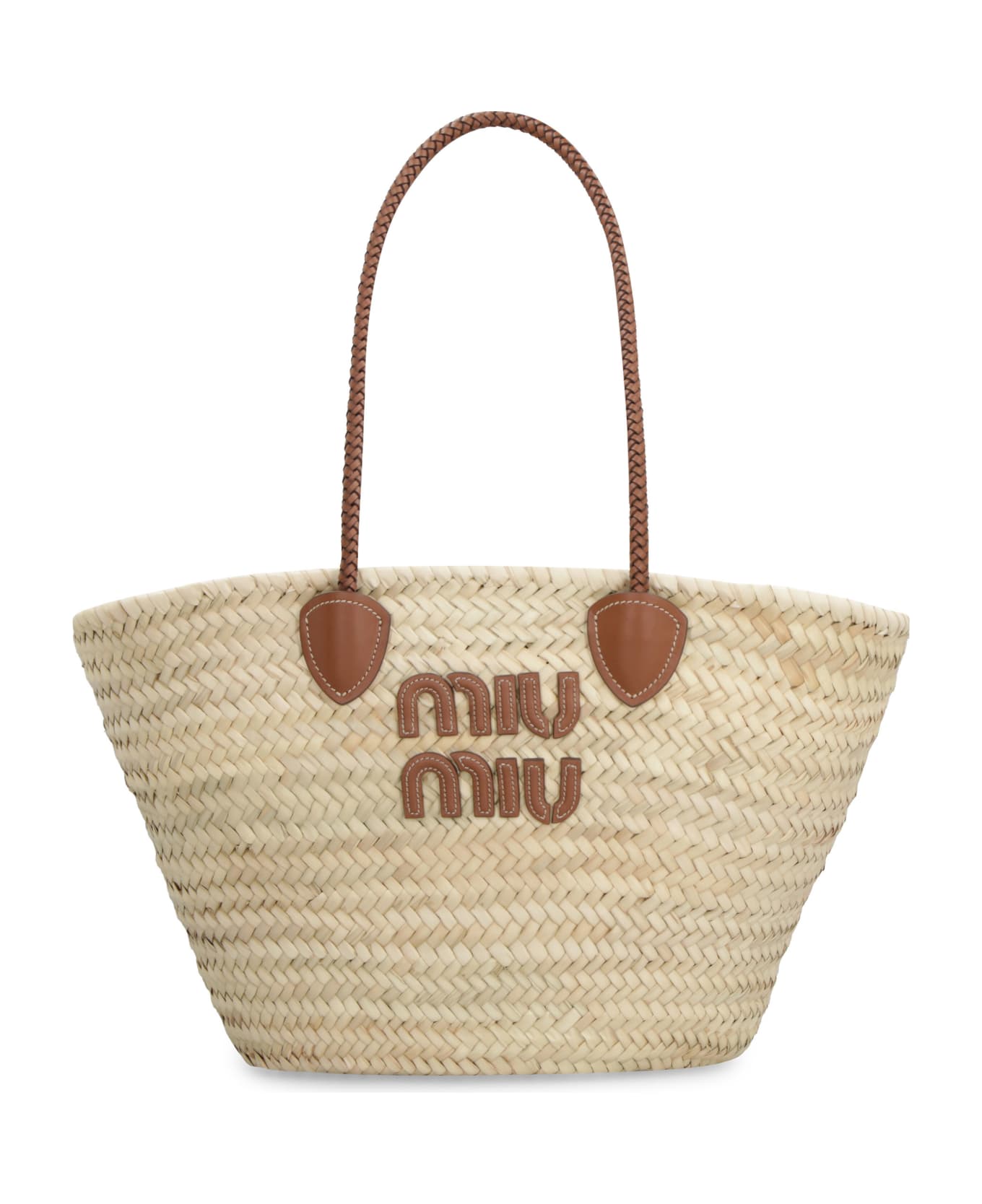 Miu Miu Raffia Tote Bag - panna