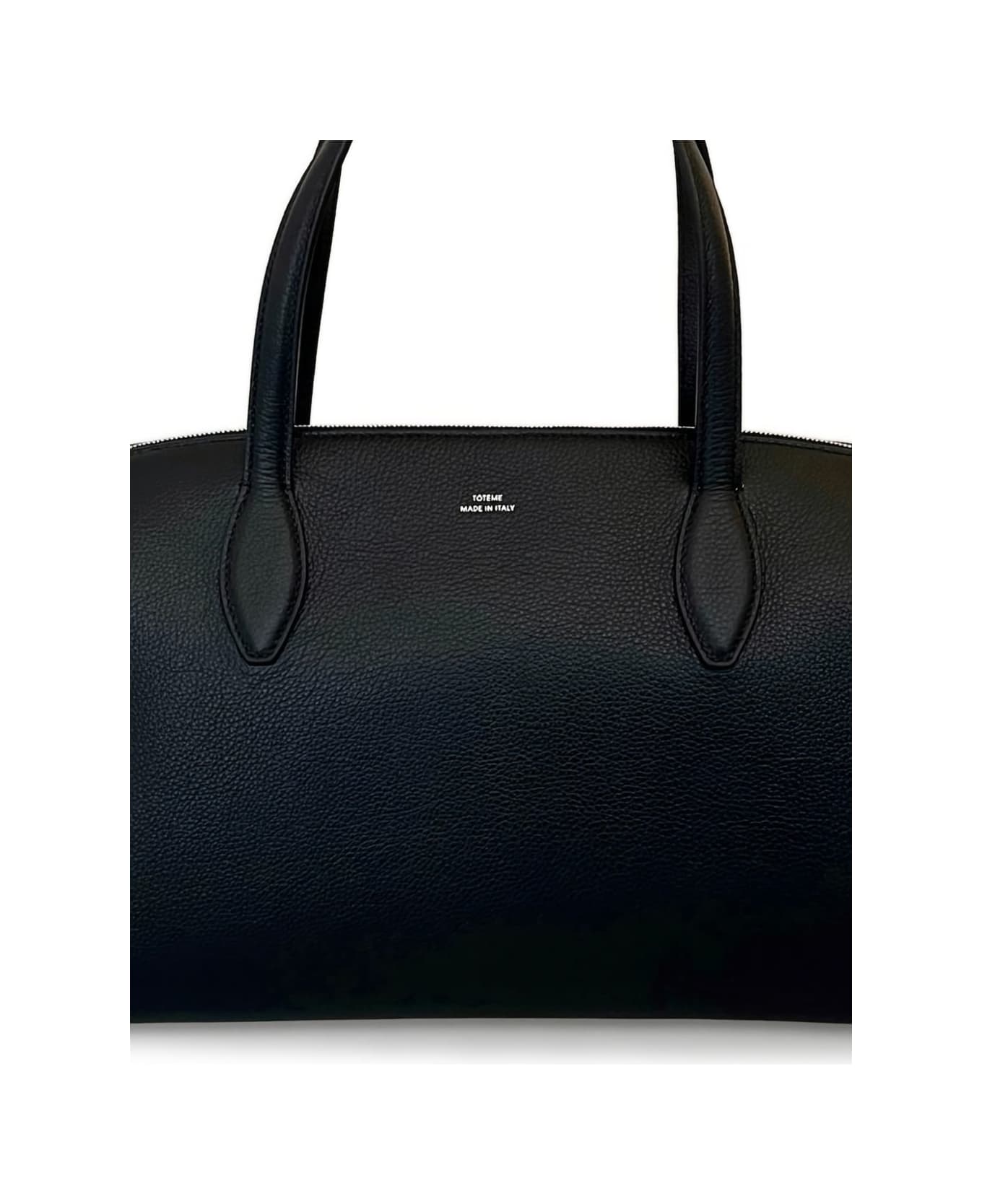 Totême Medium Leather Tote Bag - Black
