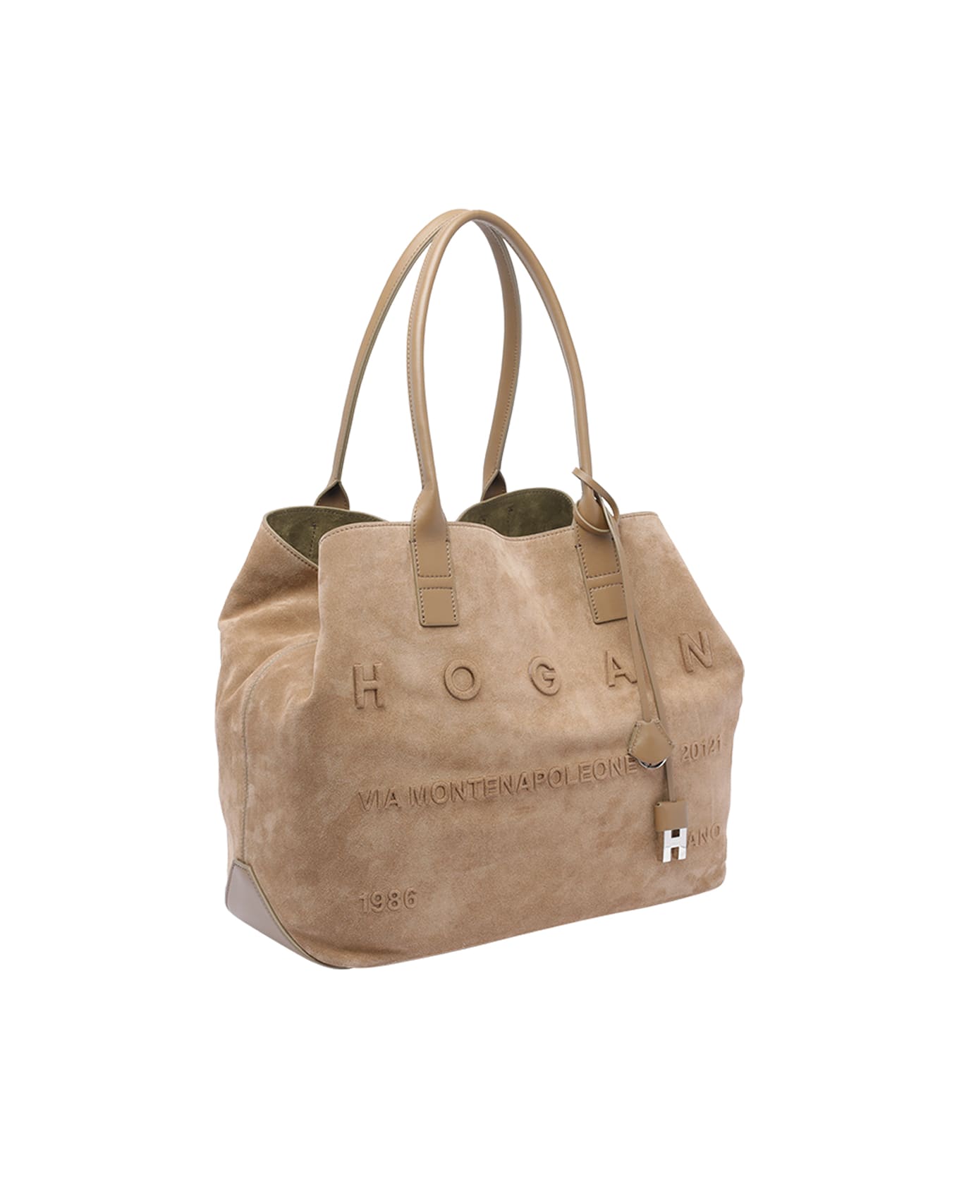 Hogan Medium Hogan Script Shopping Bag - Beige