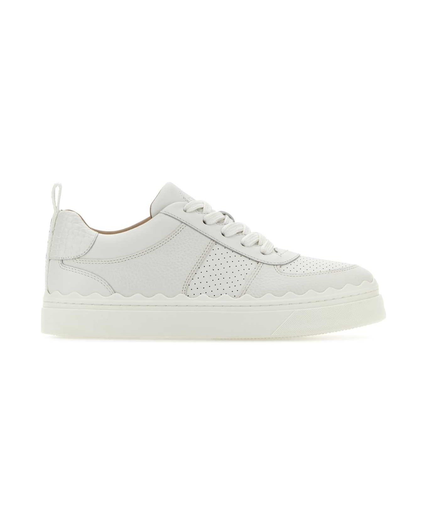 Chloé White Leather Sneakers - WHITE