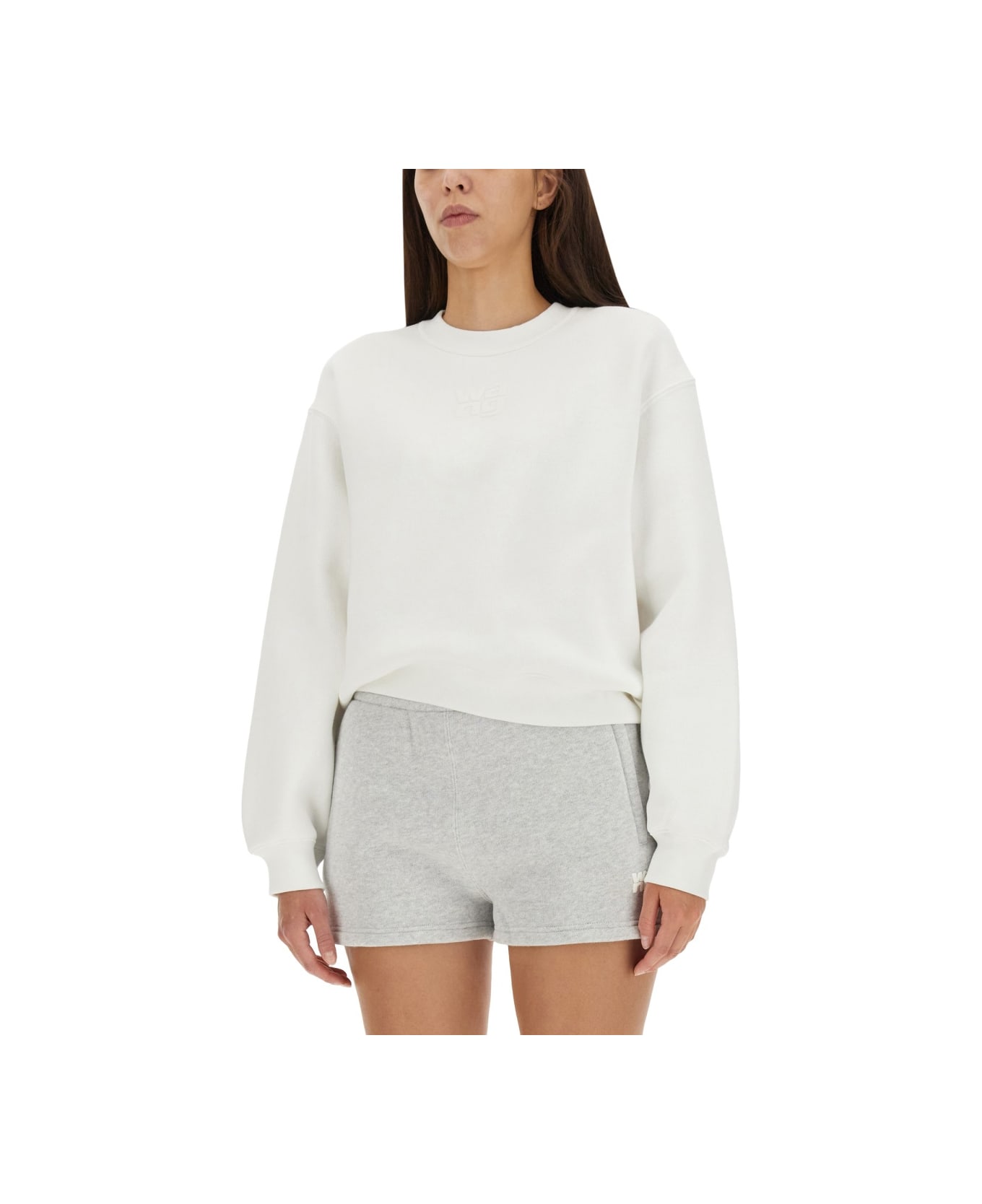 T by Alexander Wang Essential Sweatshirt - WHITE