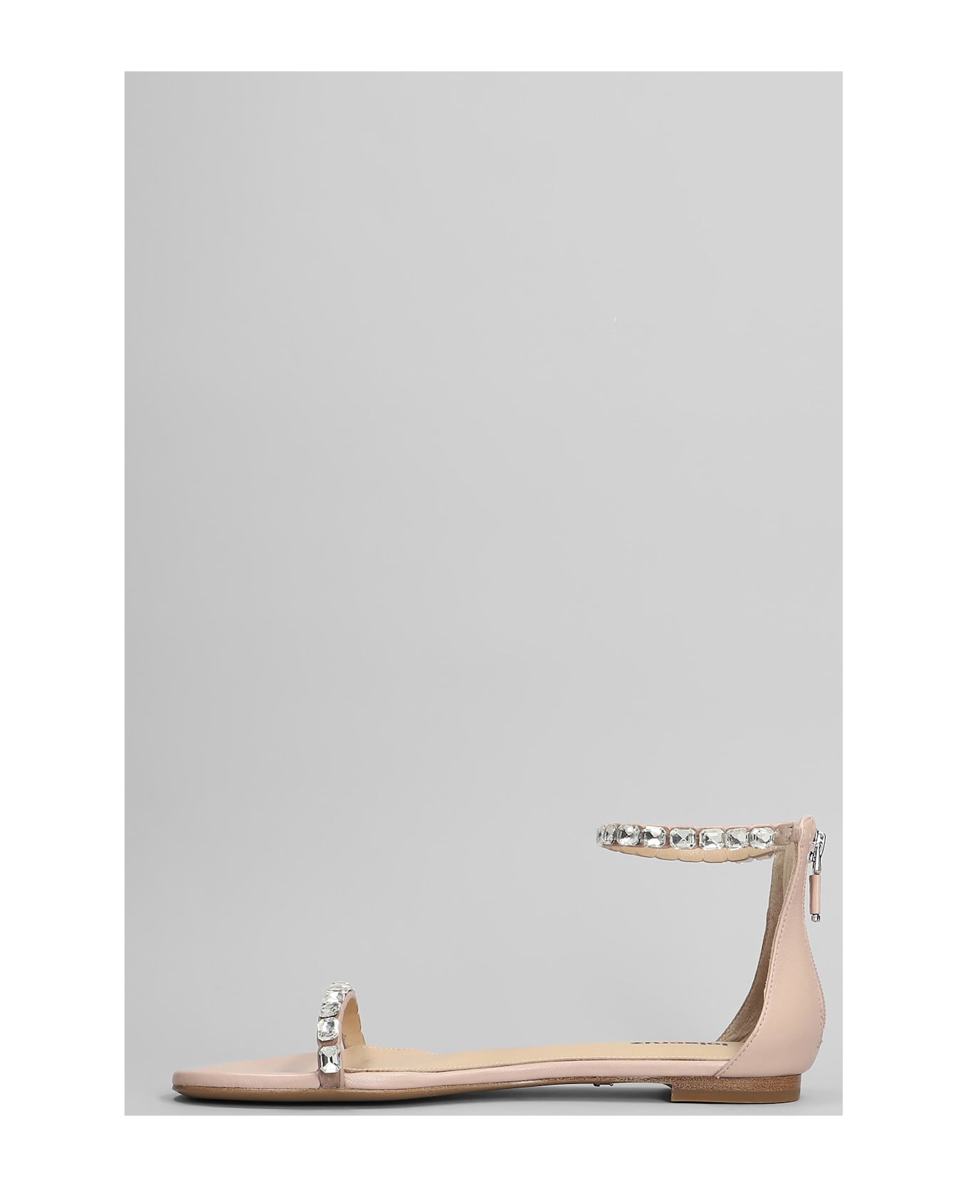 Lola Cruz Flats In Powder Leather - powder