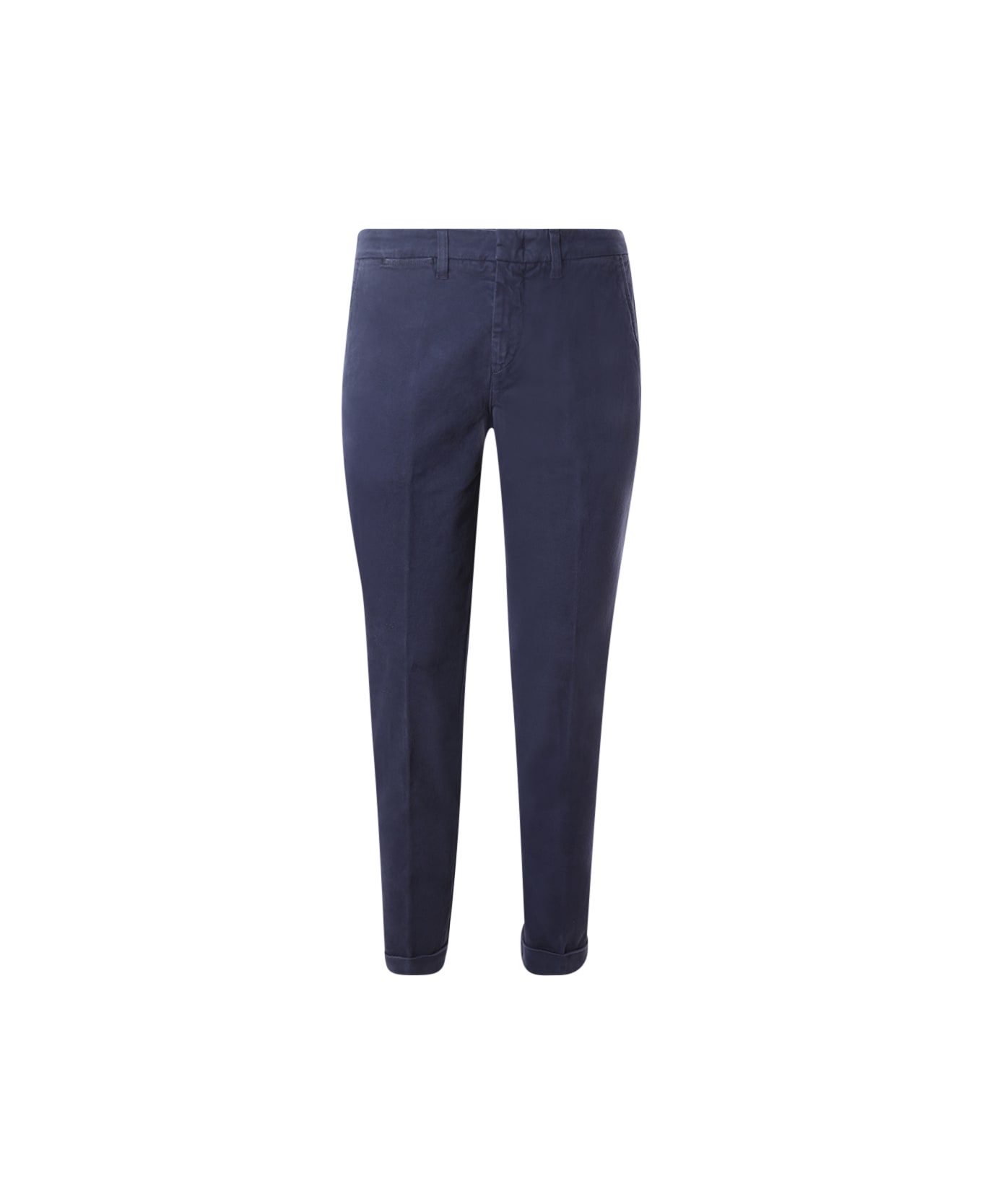 Fay Navy Blue Capri Cotton Trousers Pants - Blue