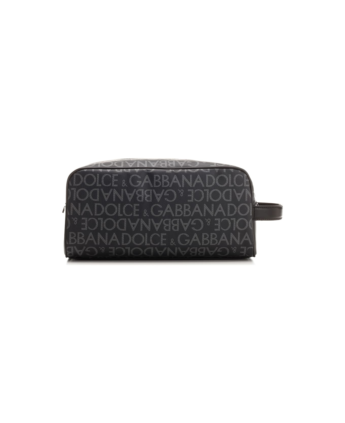 Dolce & Gabbana Logo All-over Top Zip Pouch - Black / Grey
