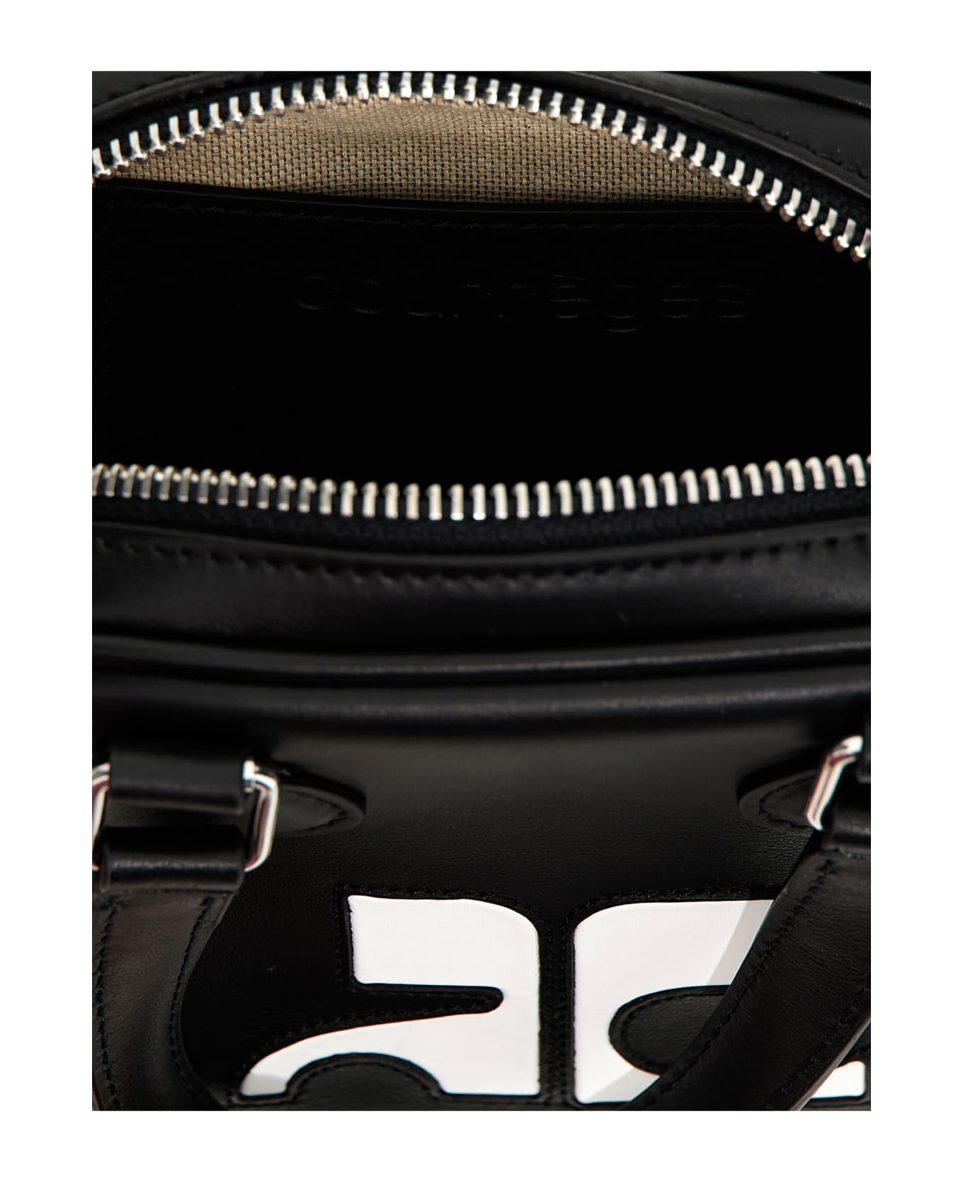 Courrèges 'mini Leather Bowling Bag' Handbag - Black   トートバッグ