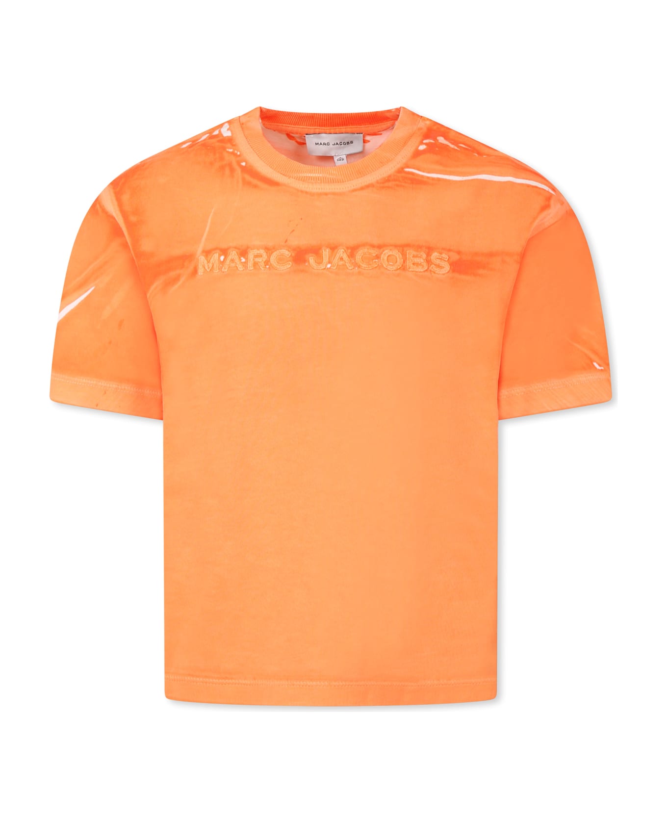 Little Marc Jacobs Orange T-shirt For Kids With Logo - Orange