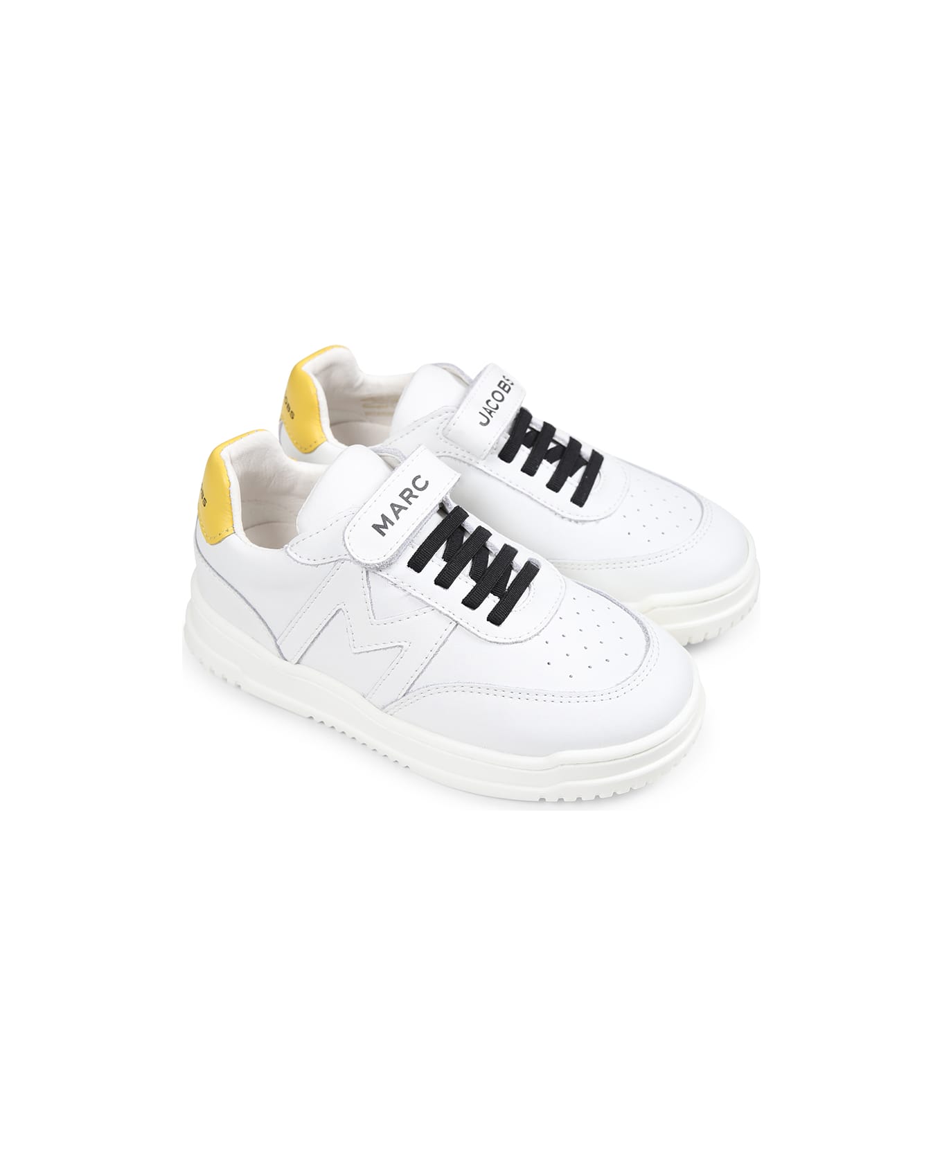 Marc Jacobs White Sneakers For Kids Wityh Logo - White