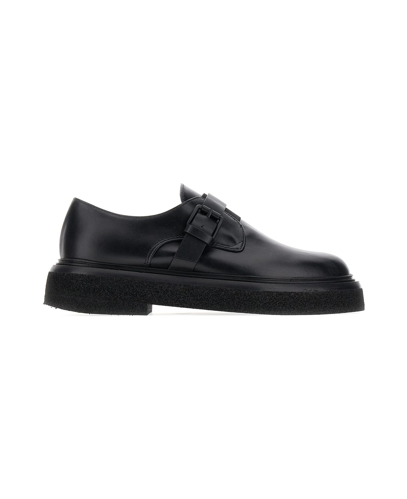 Max Mara Black Leather Monk Strap Buckle Shoes - 004