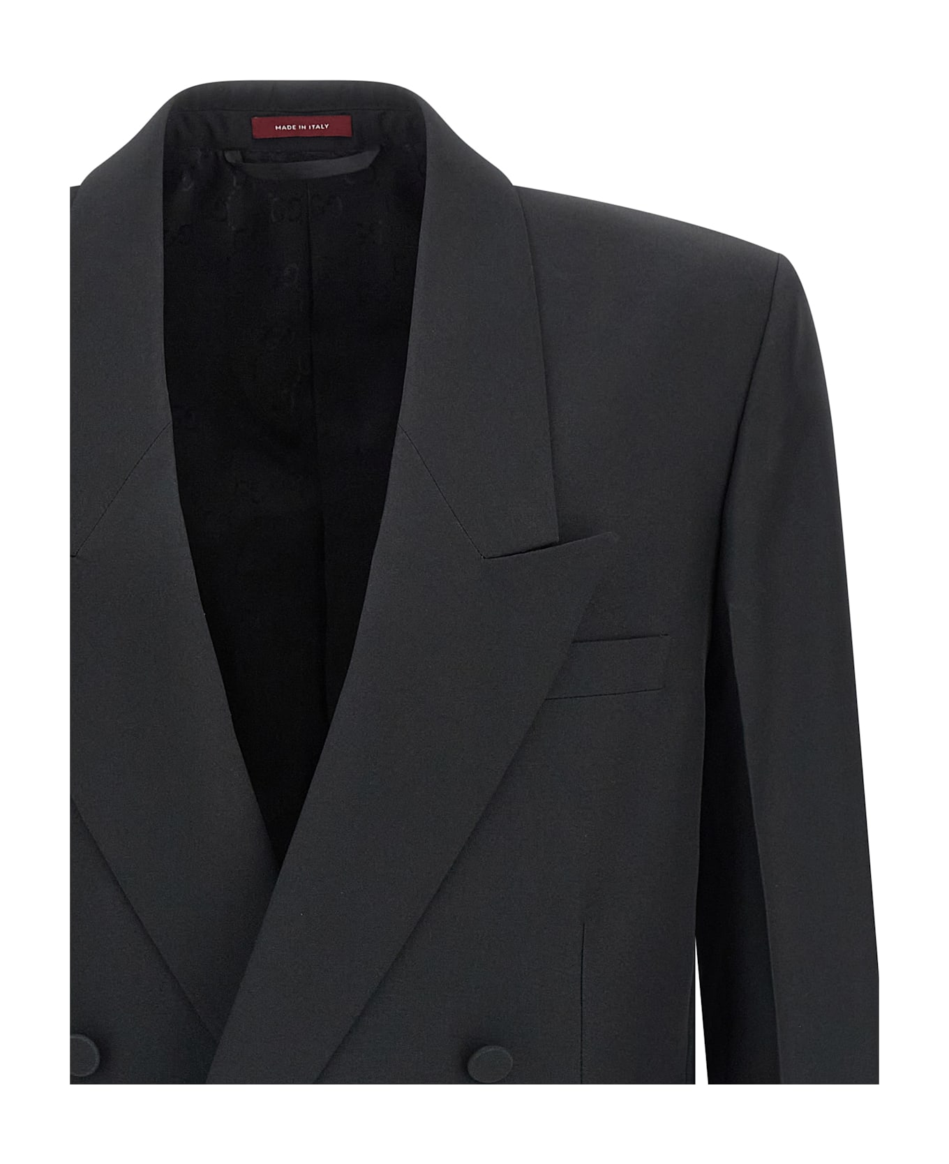 Gucci Double-breasted Technical Panama Blazer - Black  