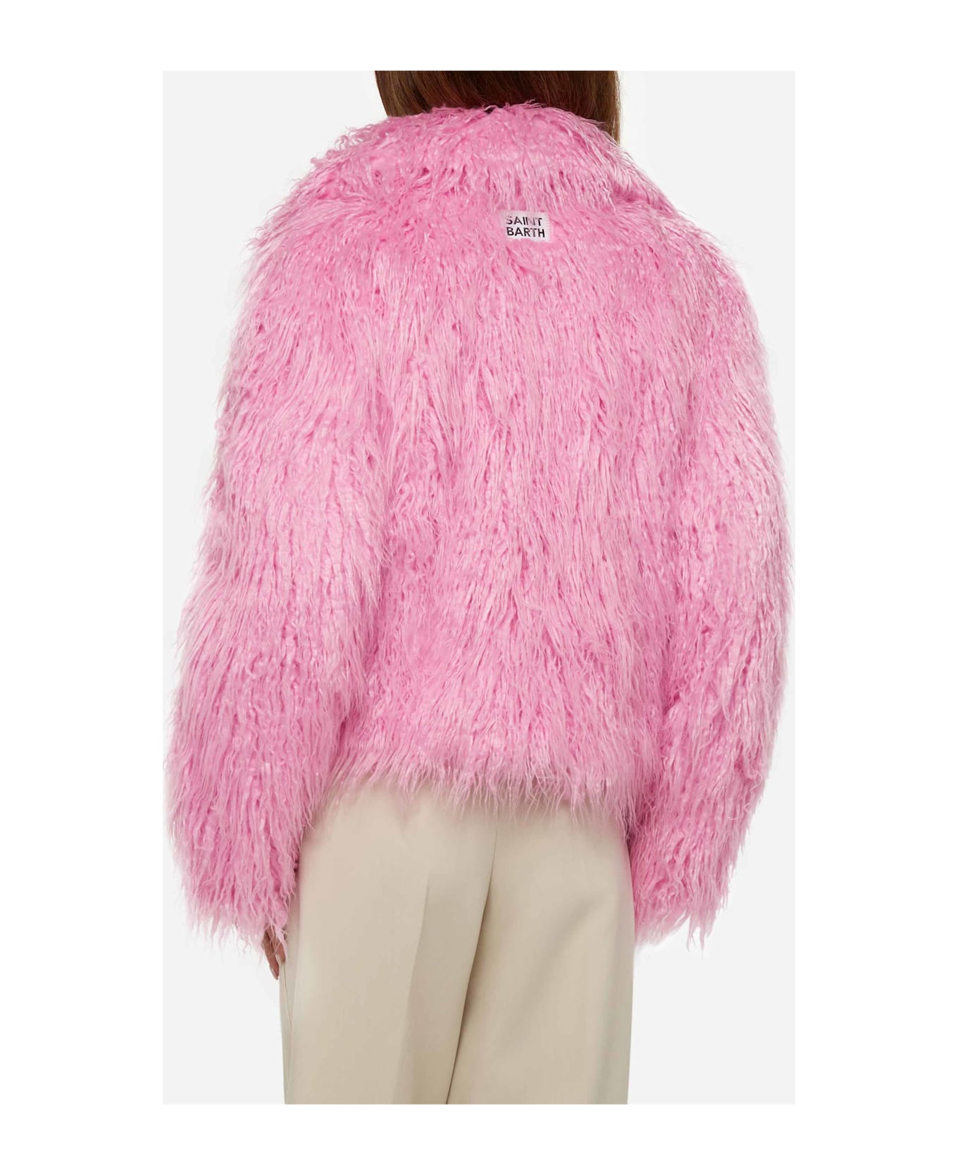 MC2 Saint Barth Pink Furry Short Jacket Sully - PINK