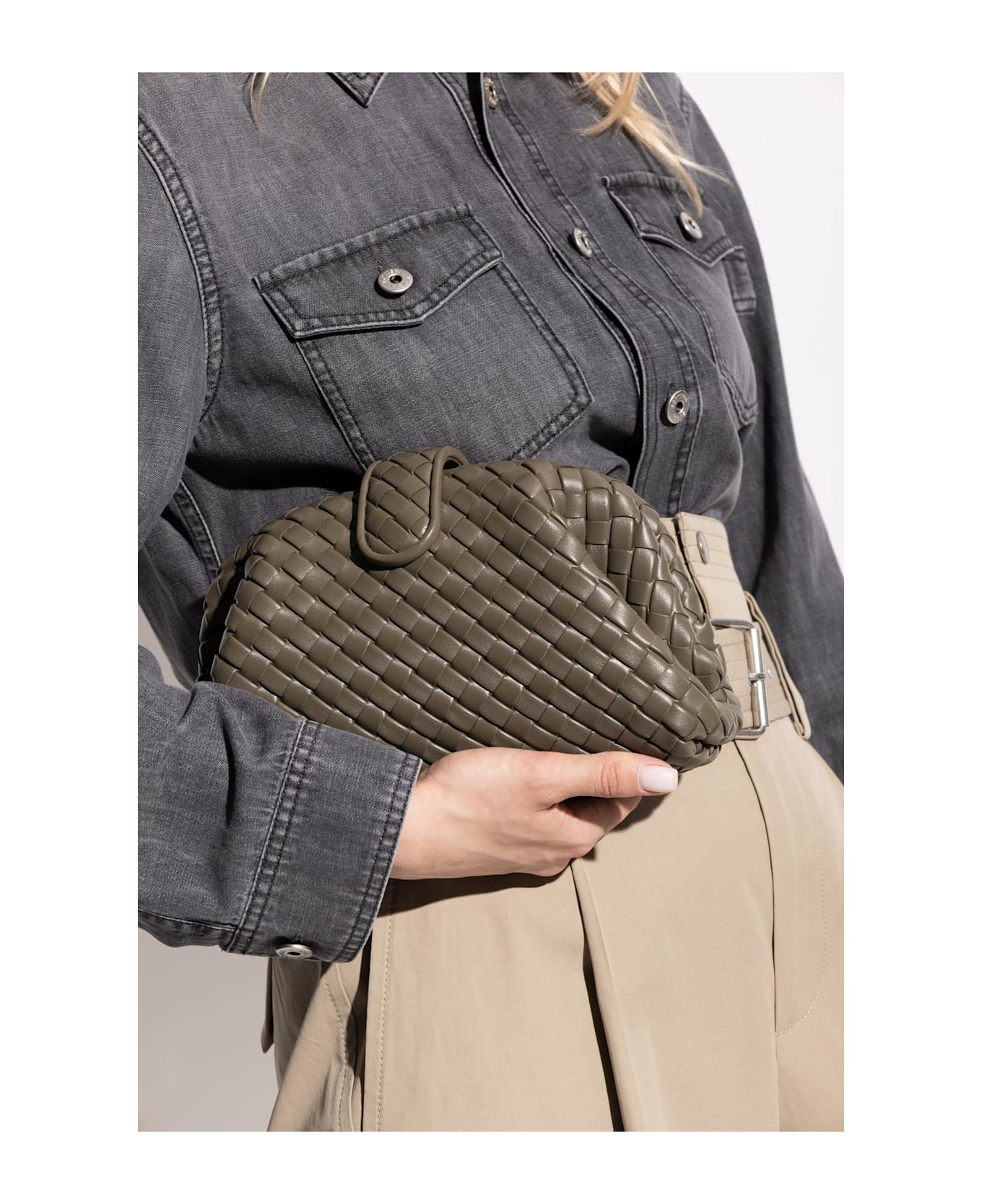 Bottega Veneta Lauren 1980 Small Clutch - GREEN