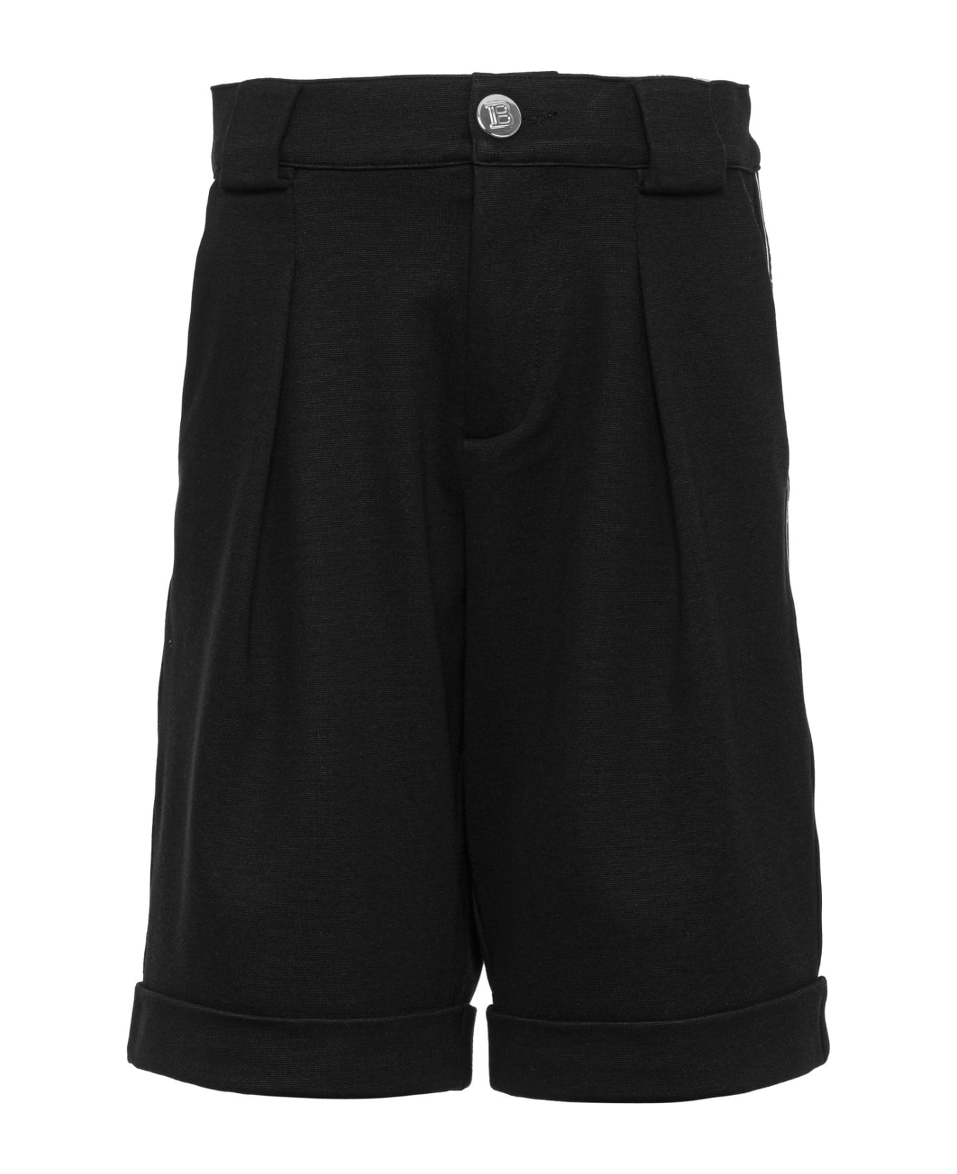 Balmain Mid-rise Pleated Shorts - Black ボトムス