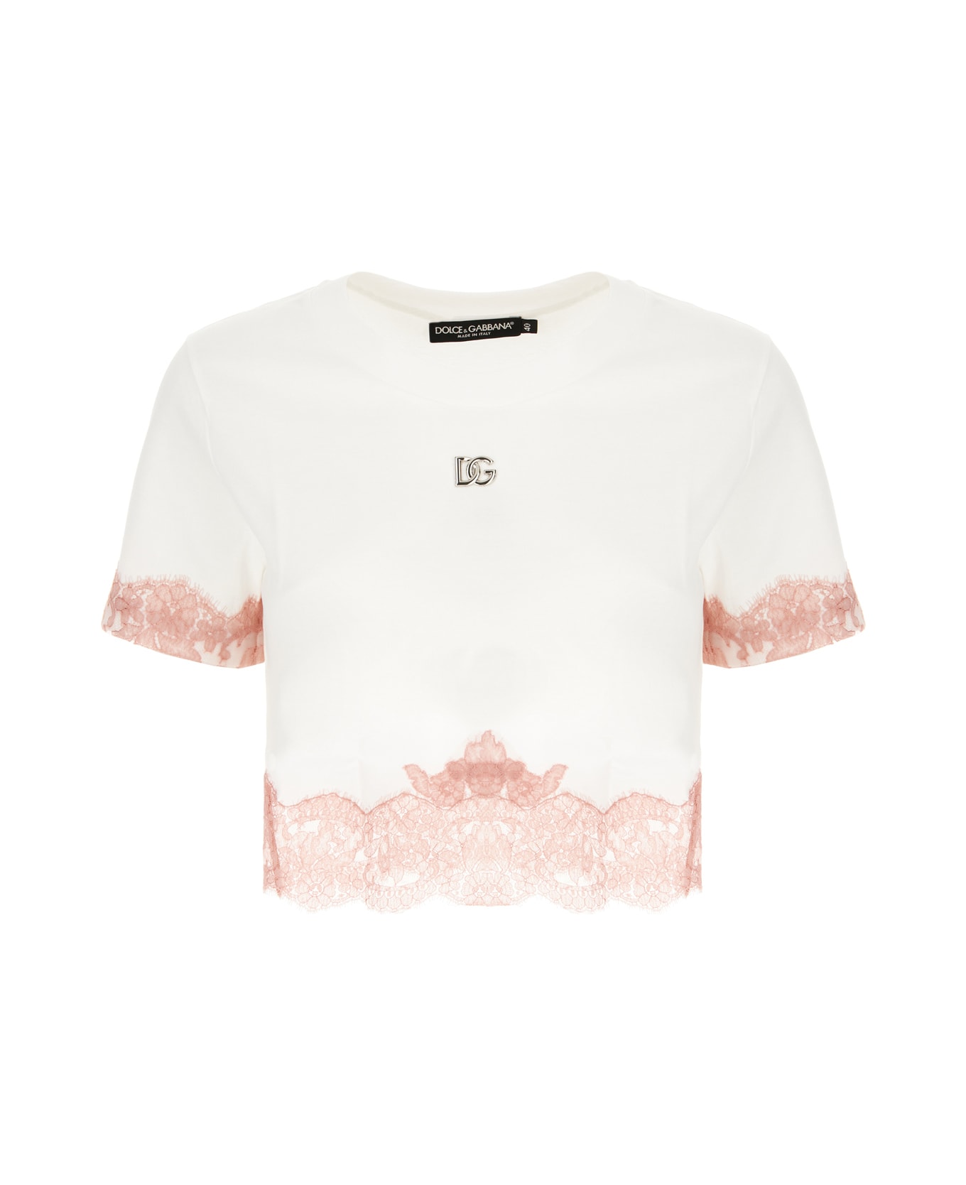Dolce 
Gabbana White Cotton Blend T-shirt - OPTICAL WHITE