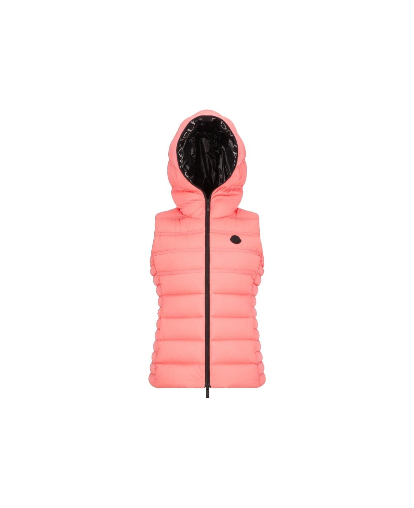 Moncler Logo Patch Zip-up Padded Gilet - Pink ベスト