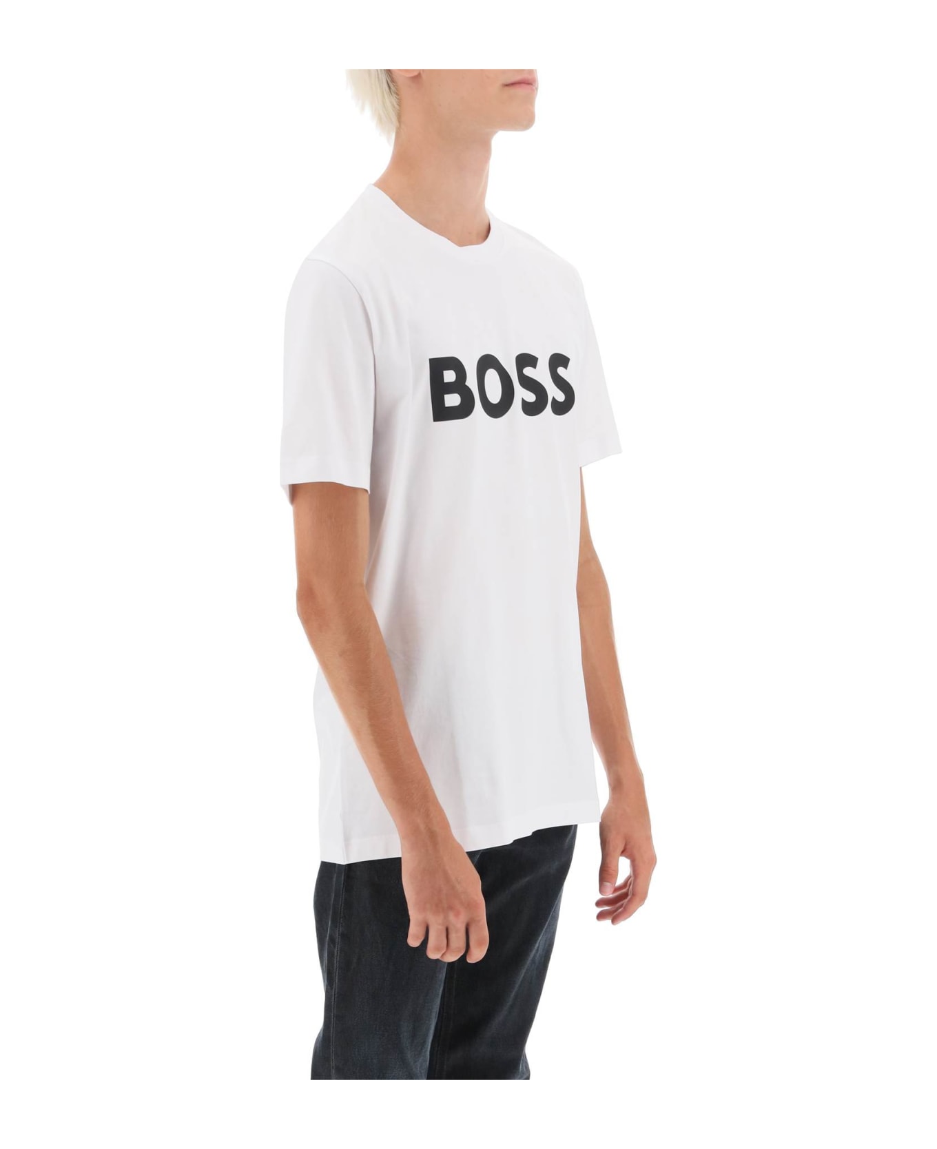 Hugo Boss Tiburt 354 Logo Print T-shirt - White シャツ
