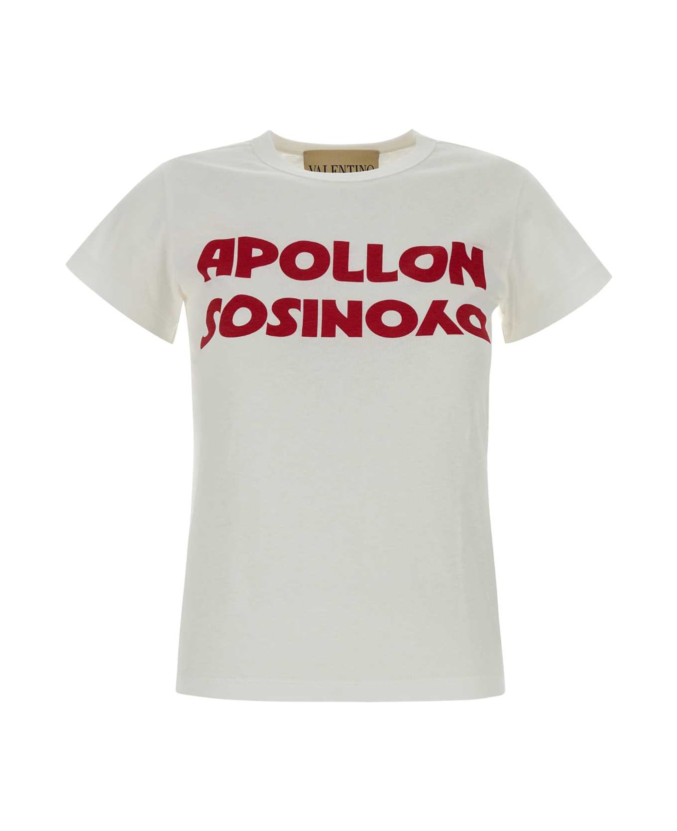 Valentino Garavani White Cotton T-shirt - BIANCOROSSO