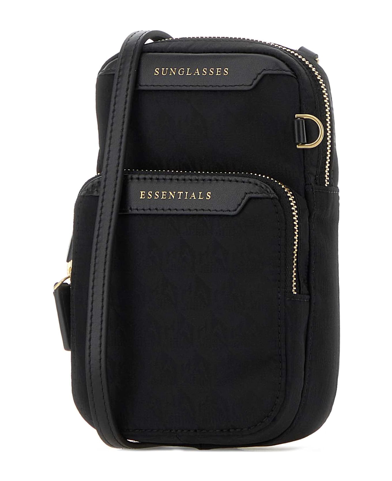 Anya Hindmarch Embroidered Jacquard Essentials Crossbody Bag - BLACK