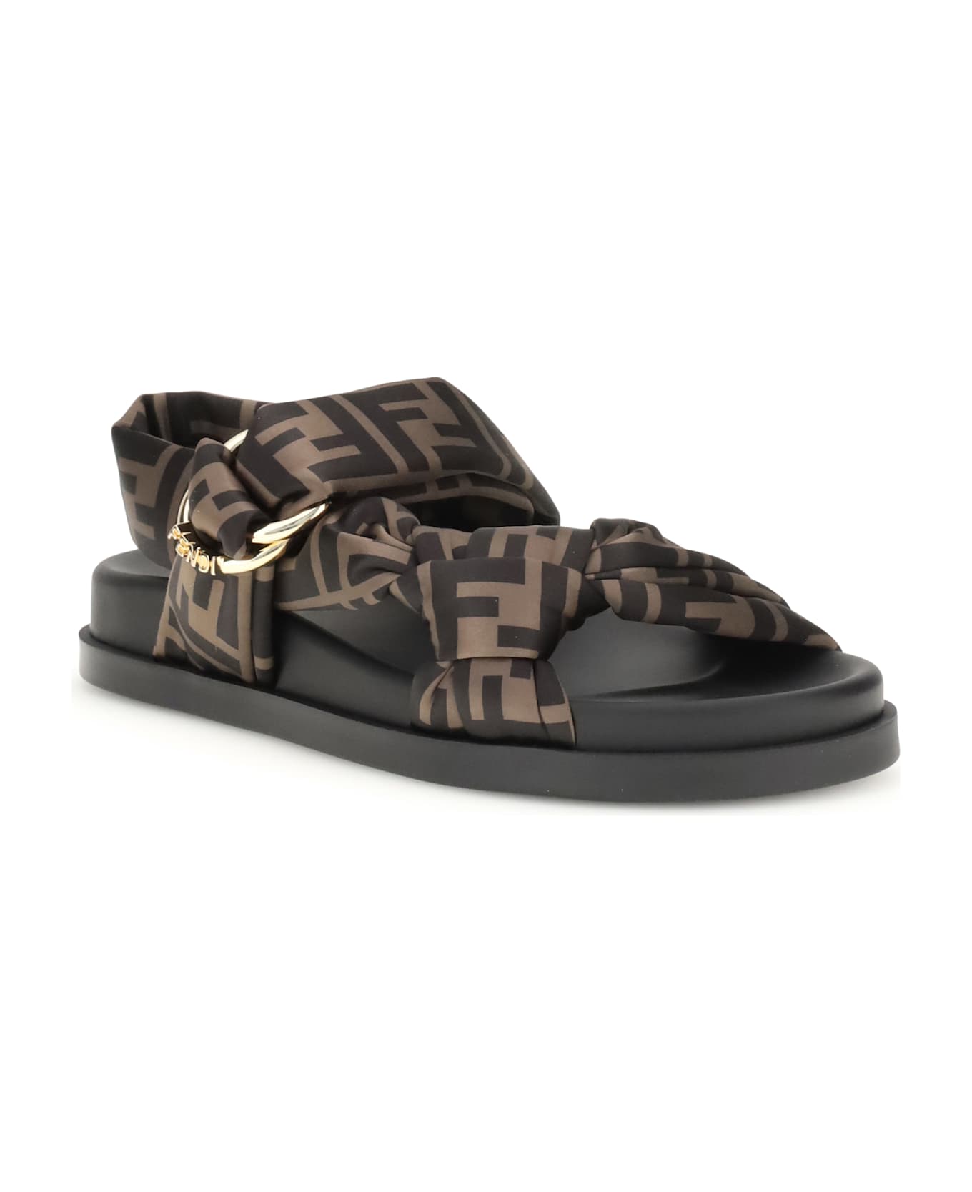 Fendi Ff Satin Sandals