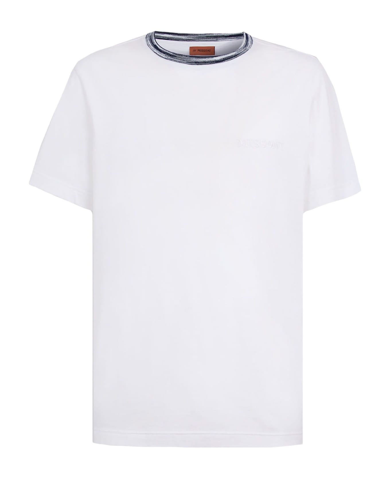 Missoni White Cotton Jersey T-shirt Missoni - WHITE/BLU