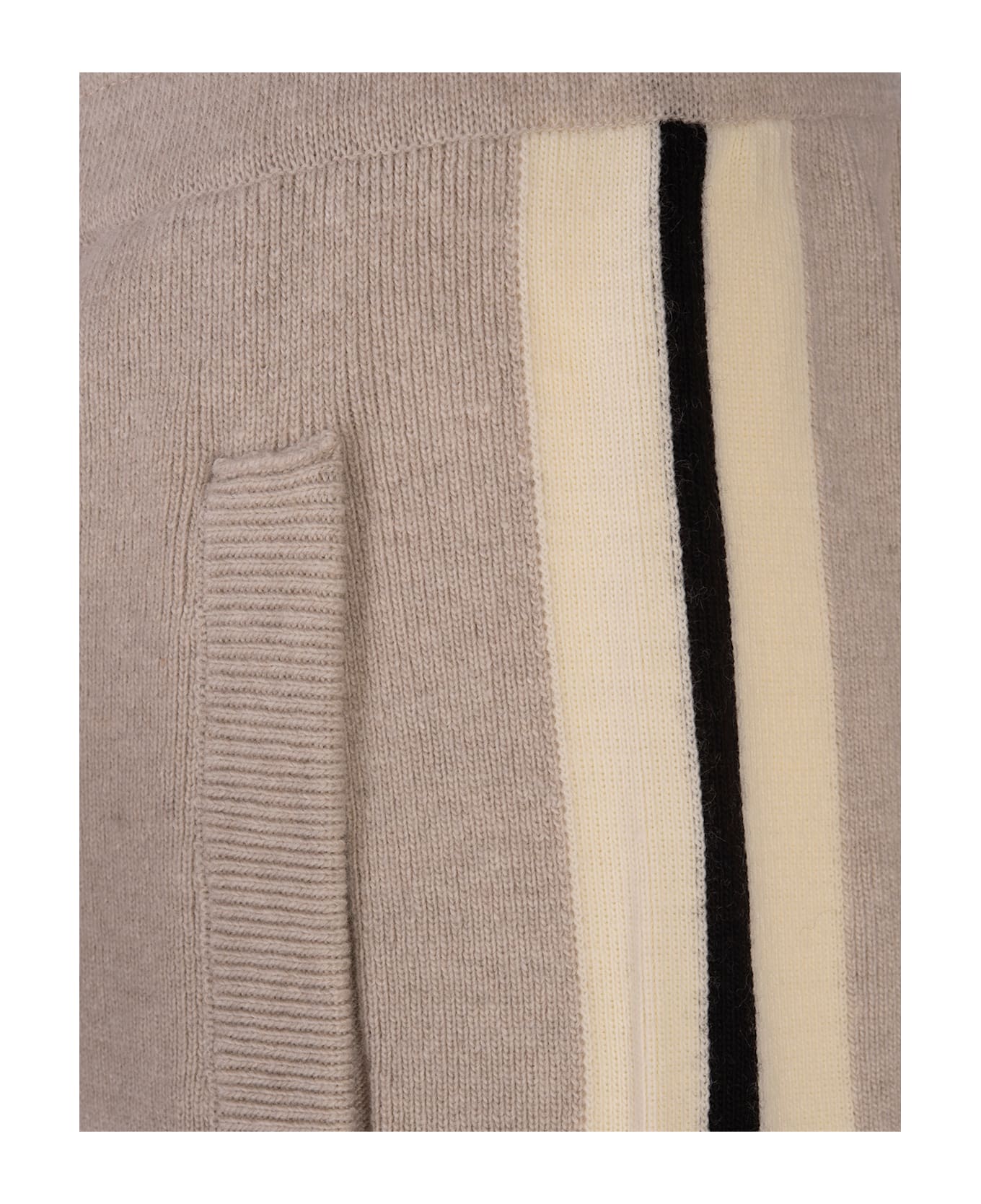 Palm Angels Light Beige Wool And Cashmere Track Trousers - Brown