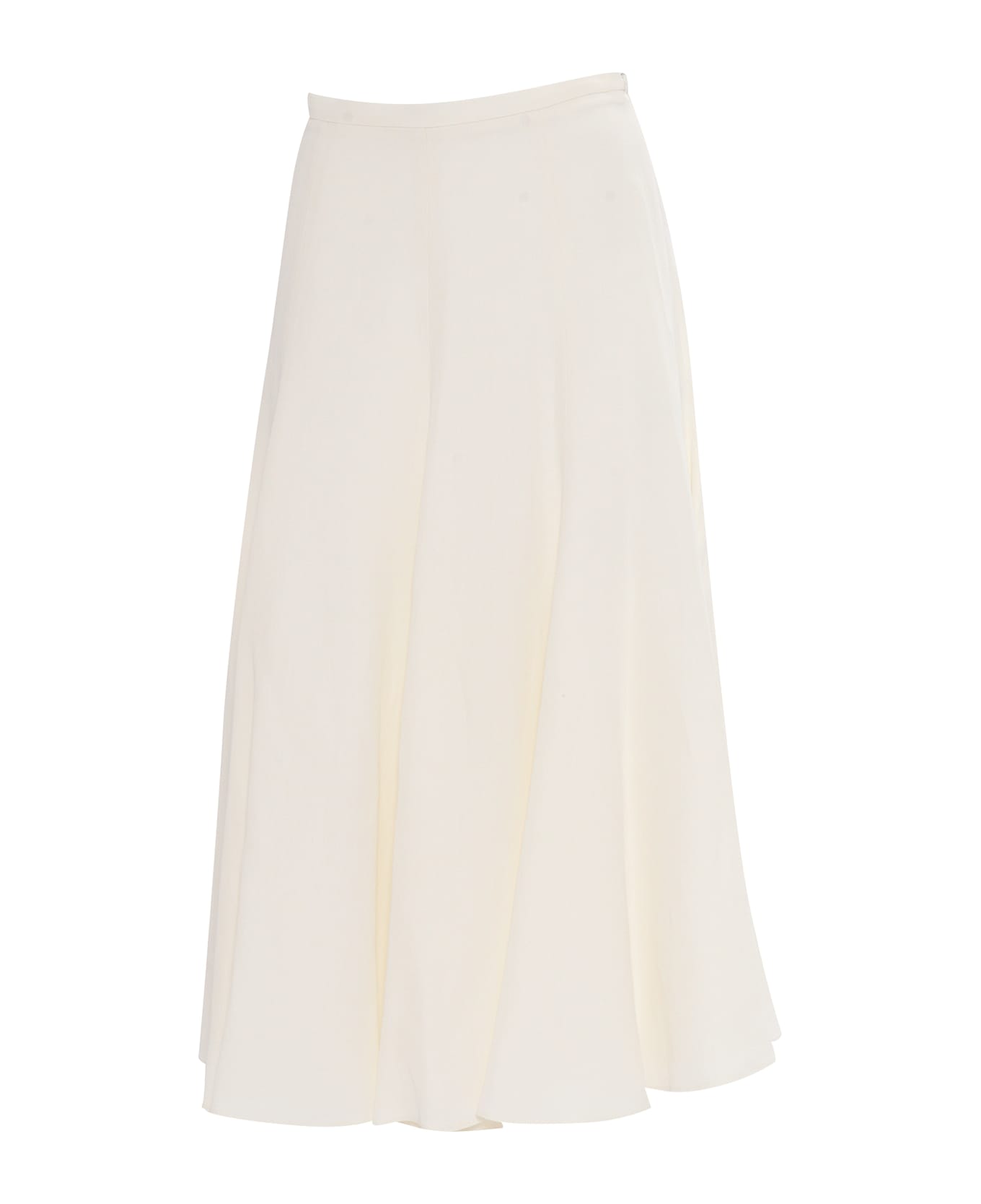 Fabiana Filippi Viscose Linen Flared Skirt - Bianco