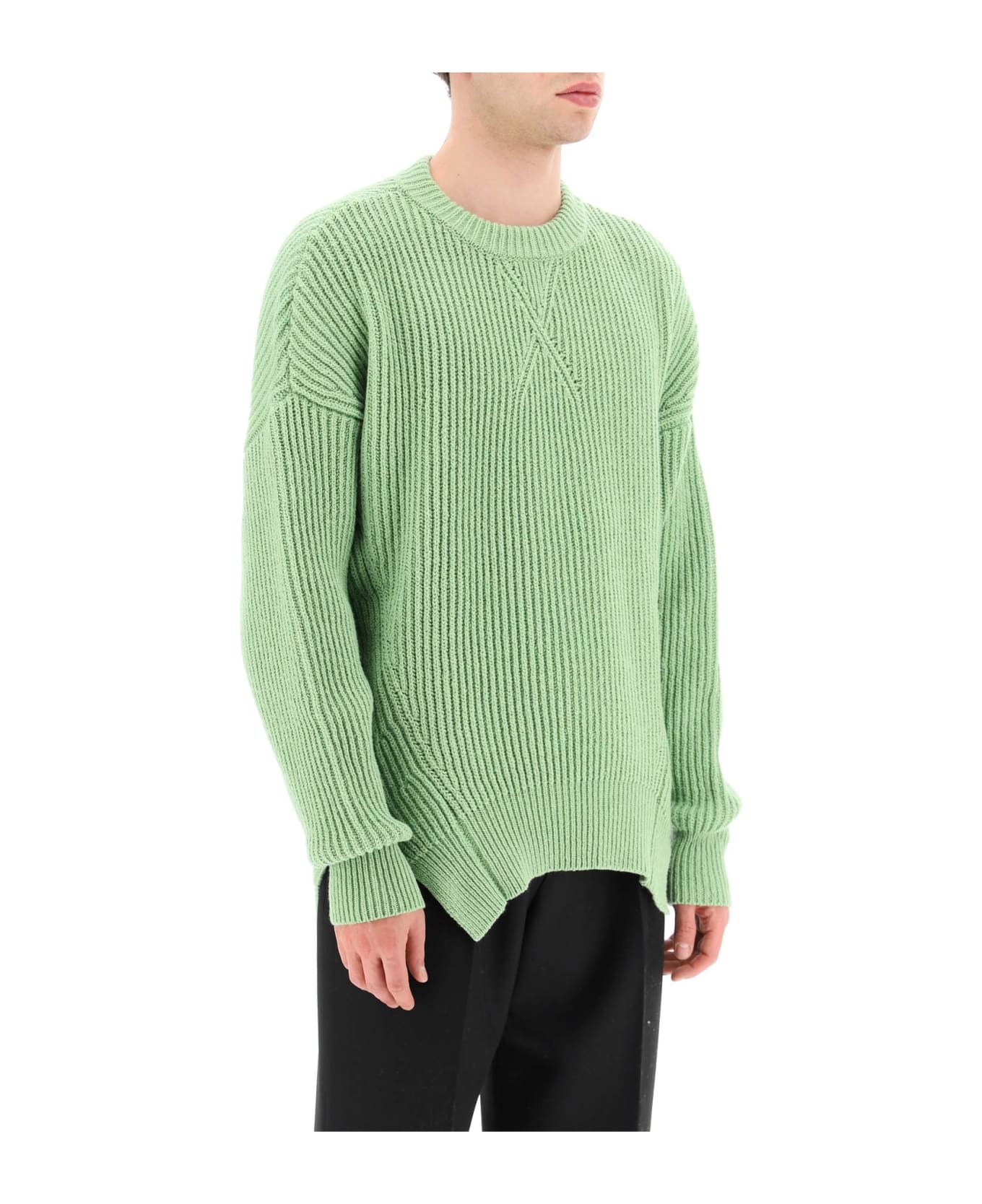 Jil Sander Mint Green Cotton And Wool Sweater - 328 フリース
