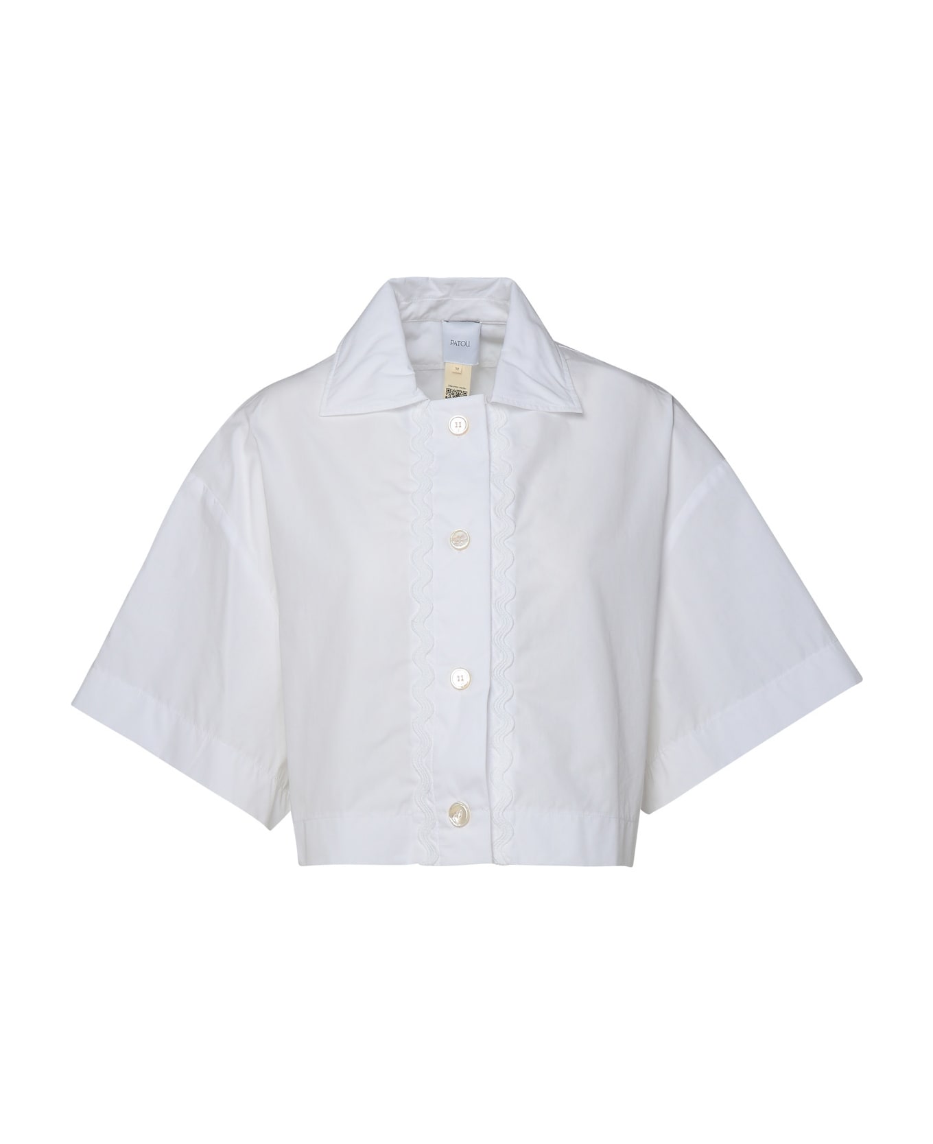 Patou Crop Shirt In White Cotton - White