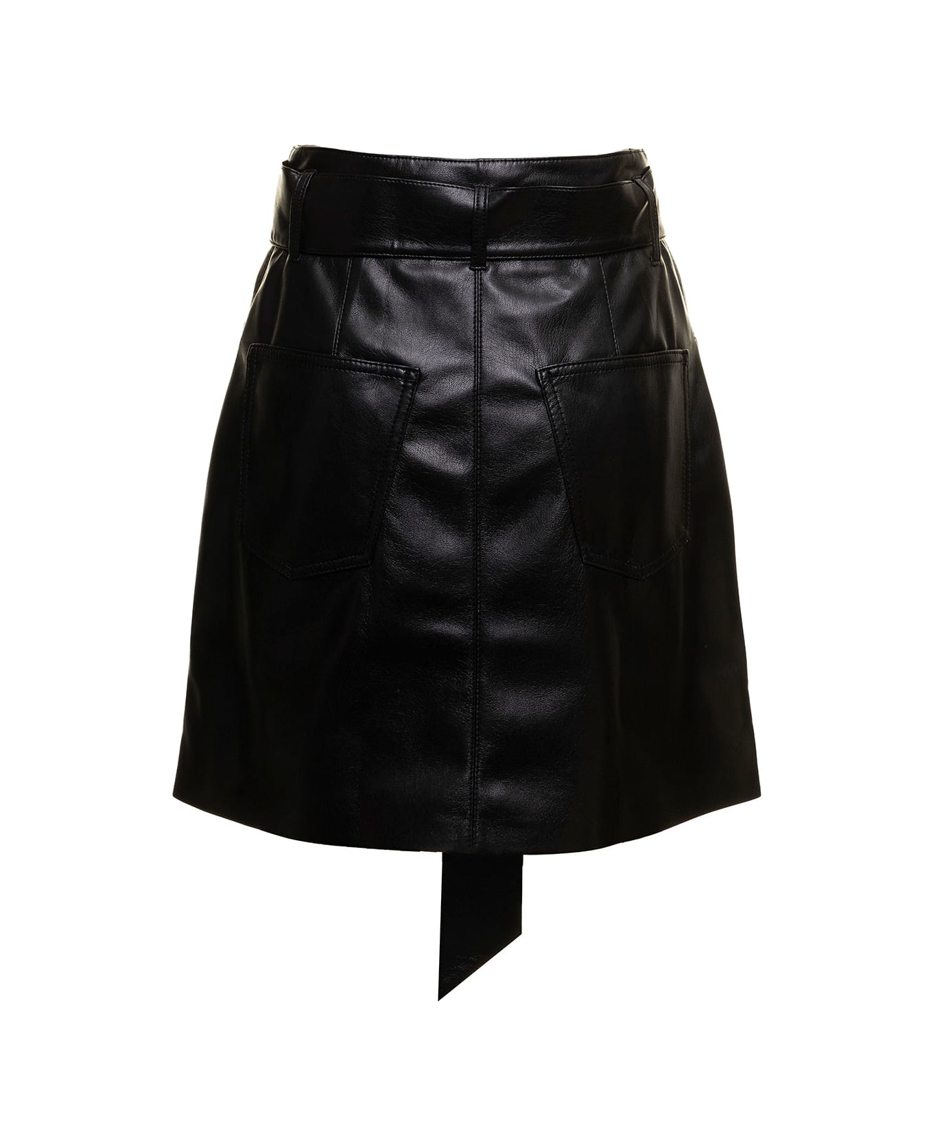 Nanushka Meda Skirt In Vegan Leather Black Woman Nanushka - Black