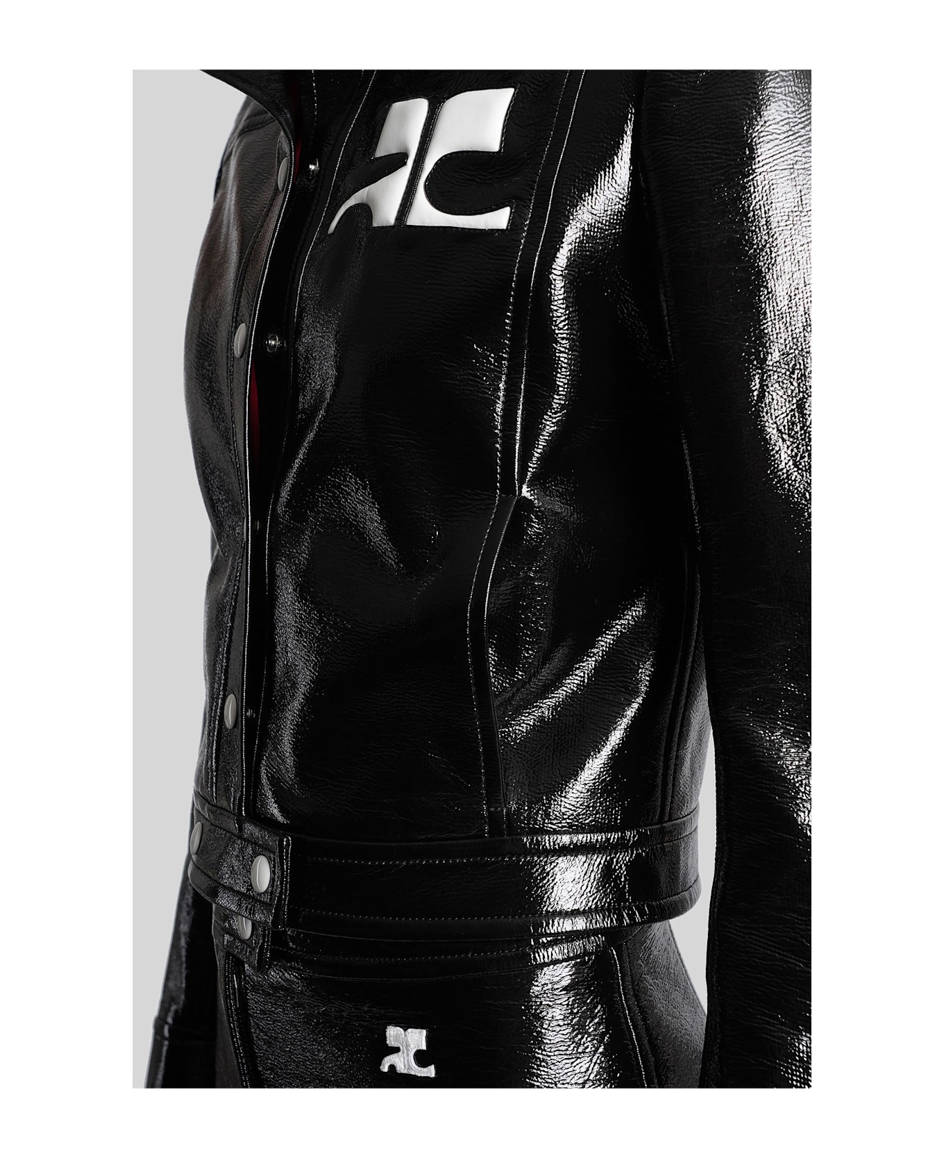 Courrèges Casual Jacket In Black Cotton - black