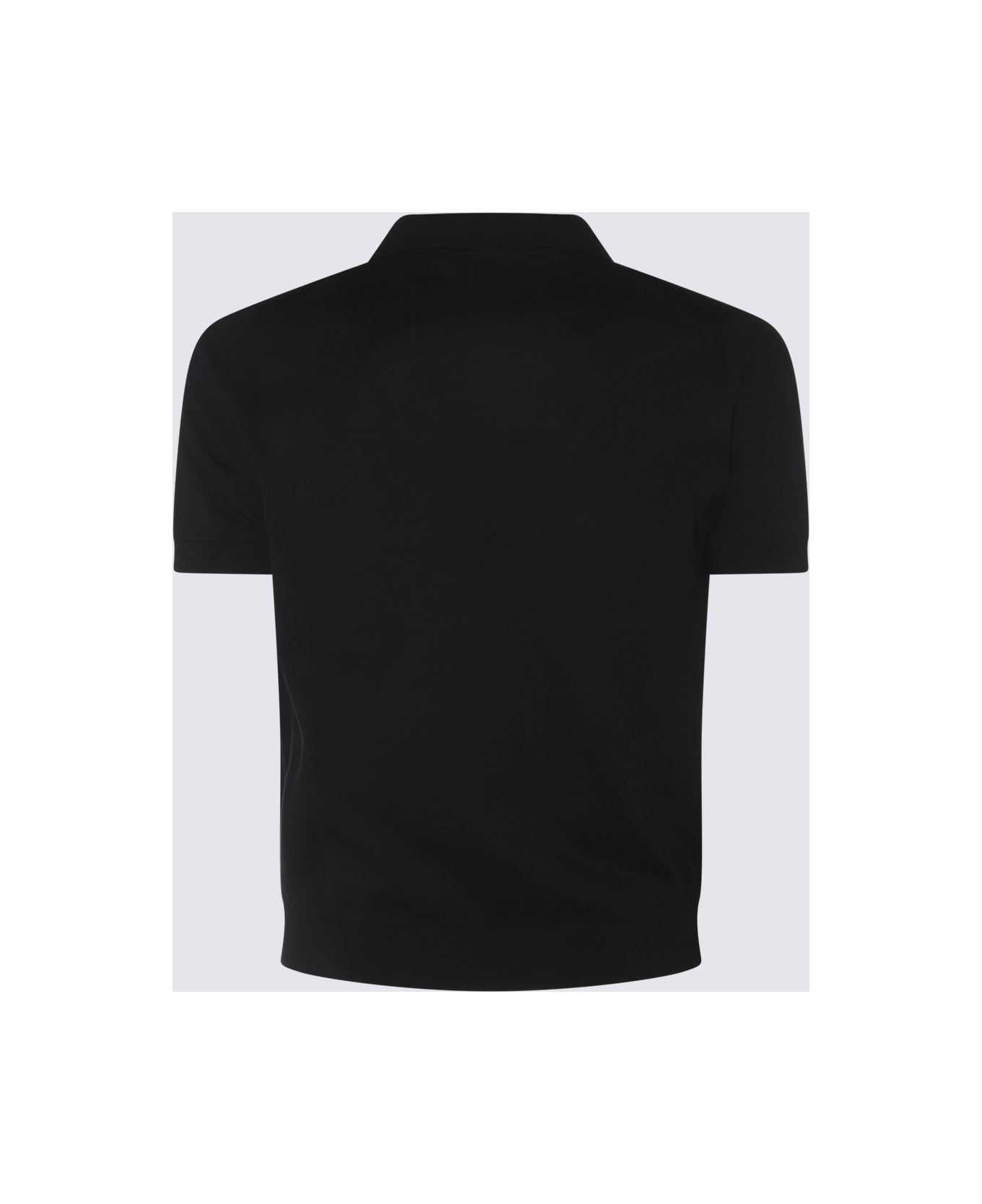 Piacenza Cashmere Black Cotton Polo Shirt - Black ポロシャツ