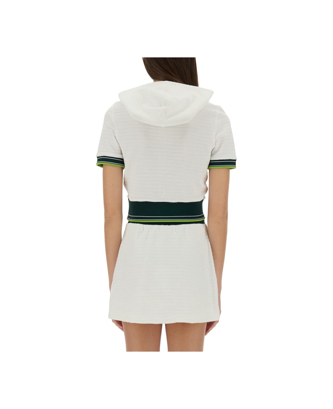 Casablanca Cropped Tennis Shirt - WHITE