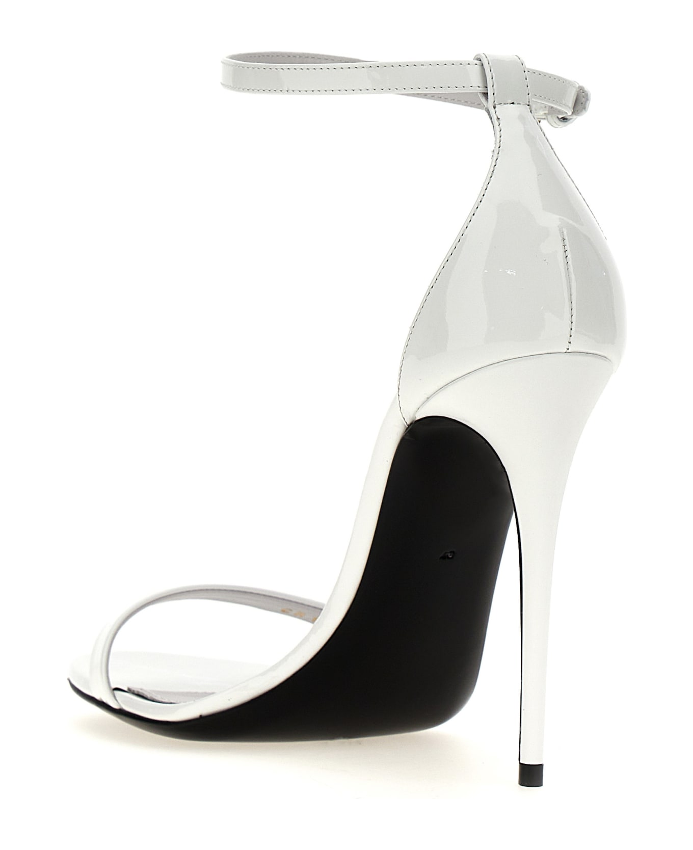 Dolce & Gabbana Patent Leather Sandals - White サンダル
