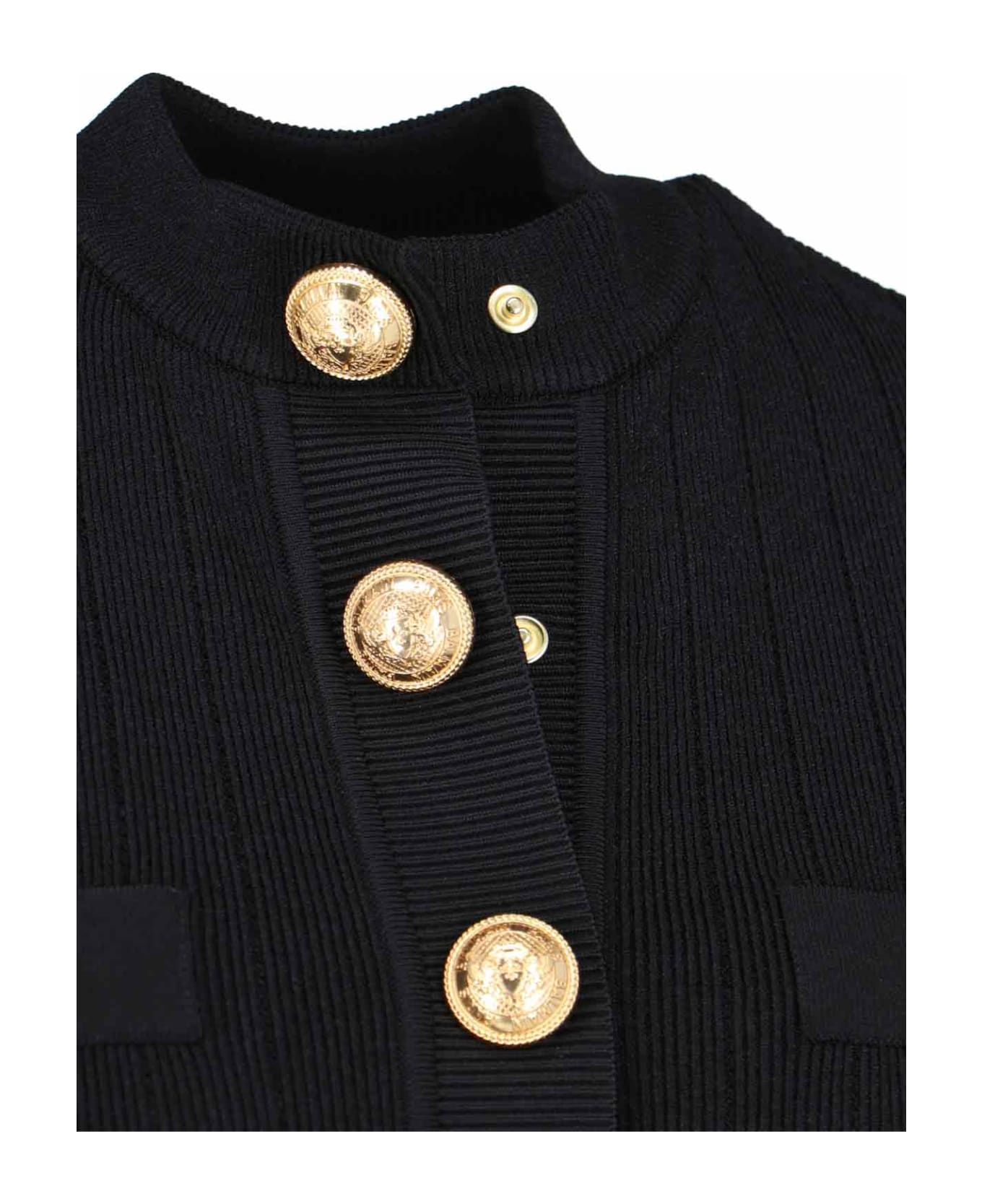 Balmain Gold Buttons Cardigan - Black   ニットウェア