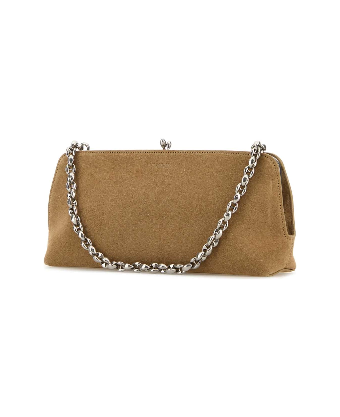 Jil Sander Beige Suede Goji Shoulder Bag - KAKI