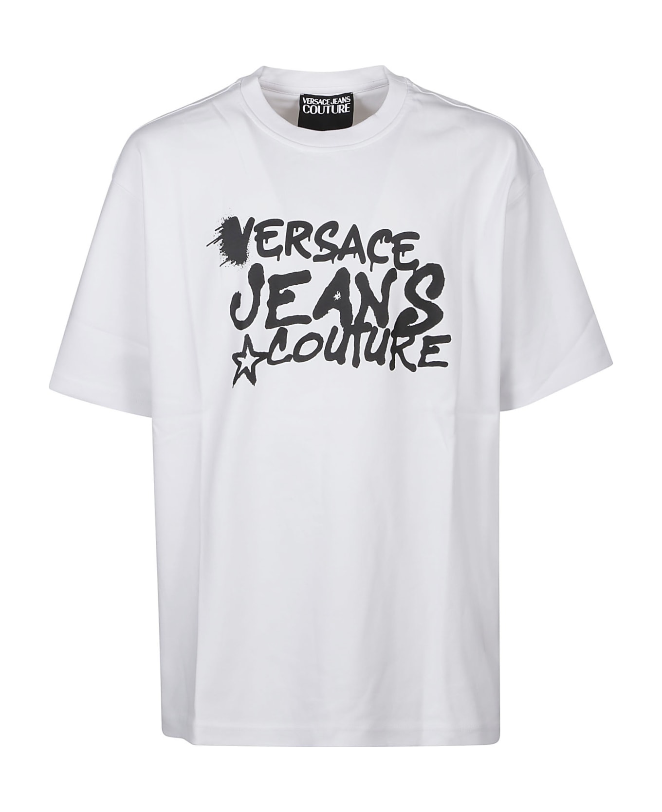 Versace Jeans Couture Logo Dripping T-shirt - White シャツ