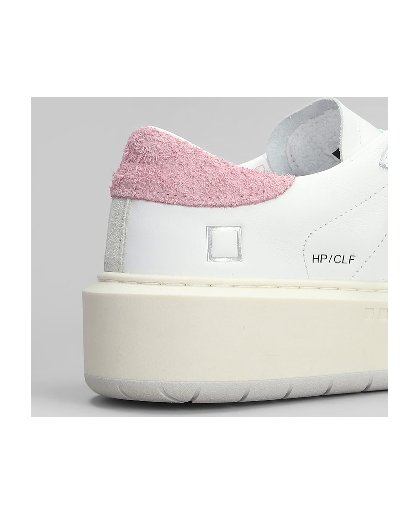 D.A.T.E. Hill Low Platform Sneakers In White Leather - white