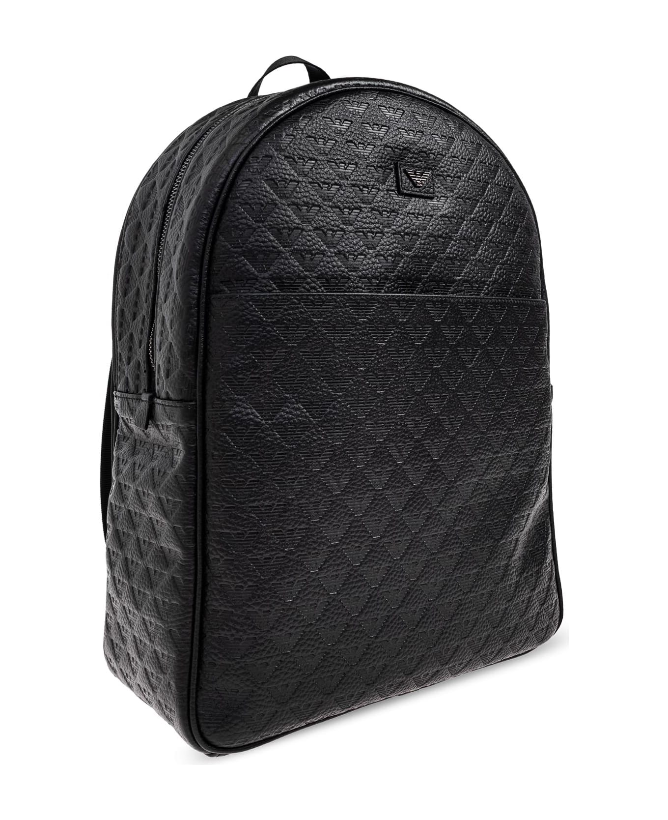 Emporio Armani Monogram Backpack - Black