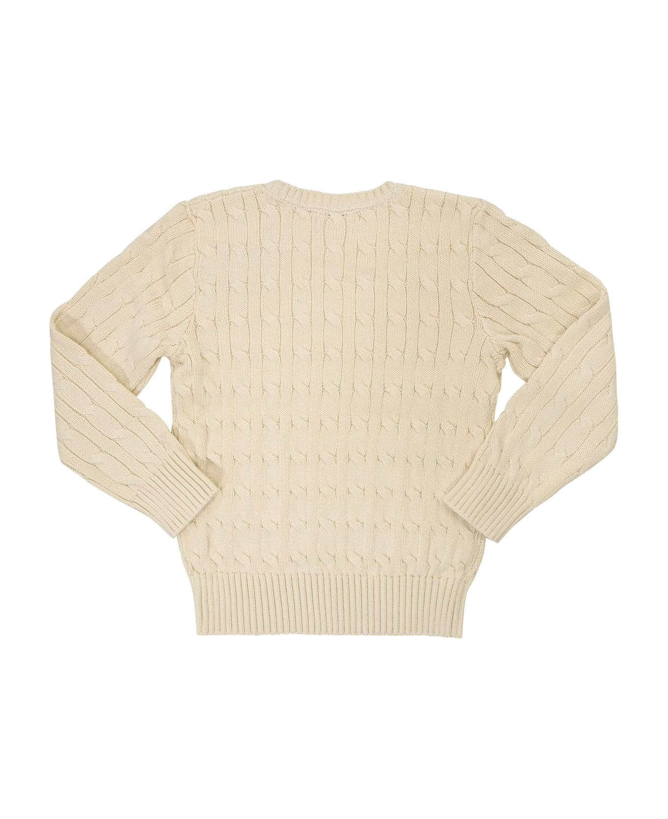 Polo Ralph Lauren Cable-knit Cotton Sweater With Logo - Cream