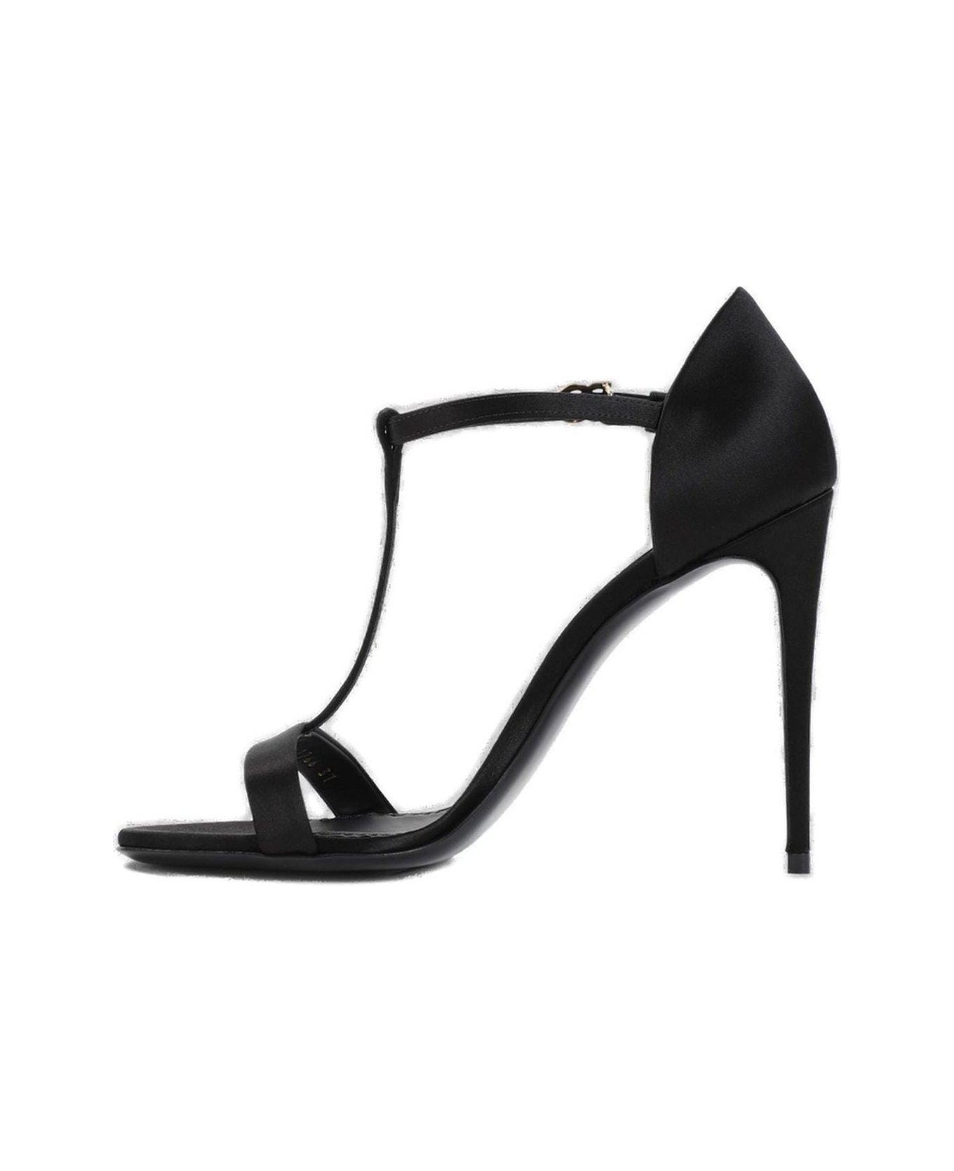 Dolce & Gabbana Logo Plaque Sandals - NERO