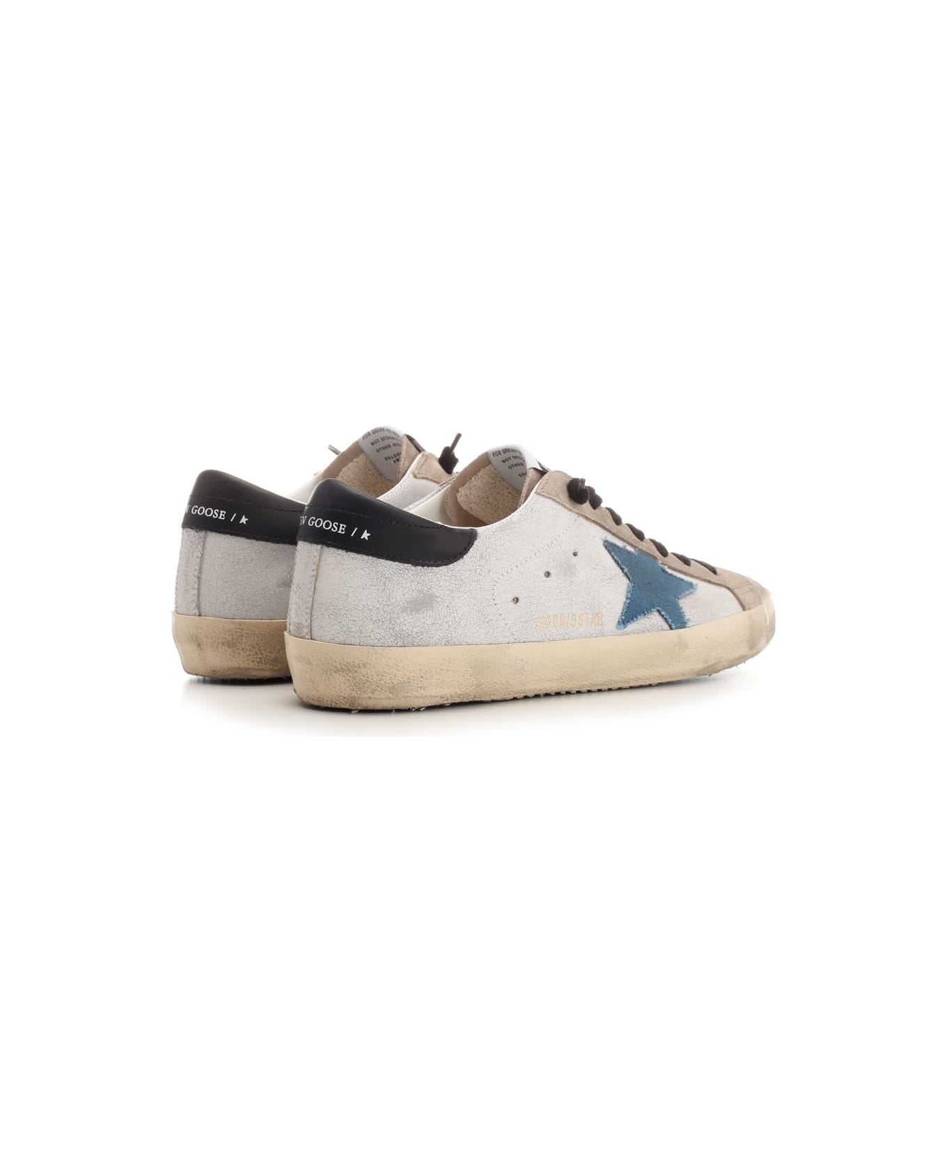 Golden Goose 'super Star' Sneakers - WHITE/BEIGE/BLUE/BLACK